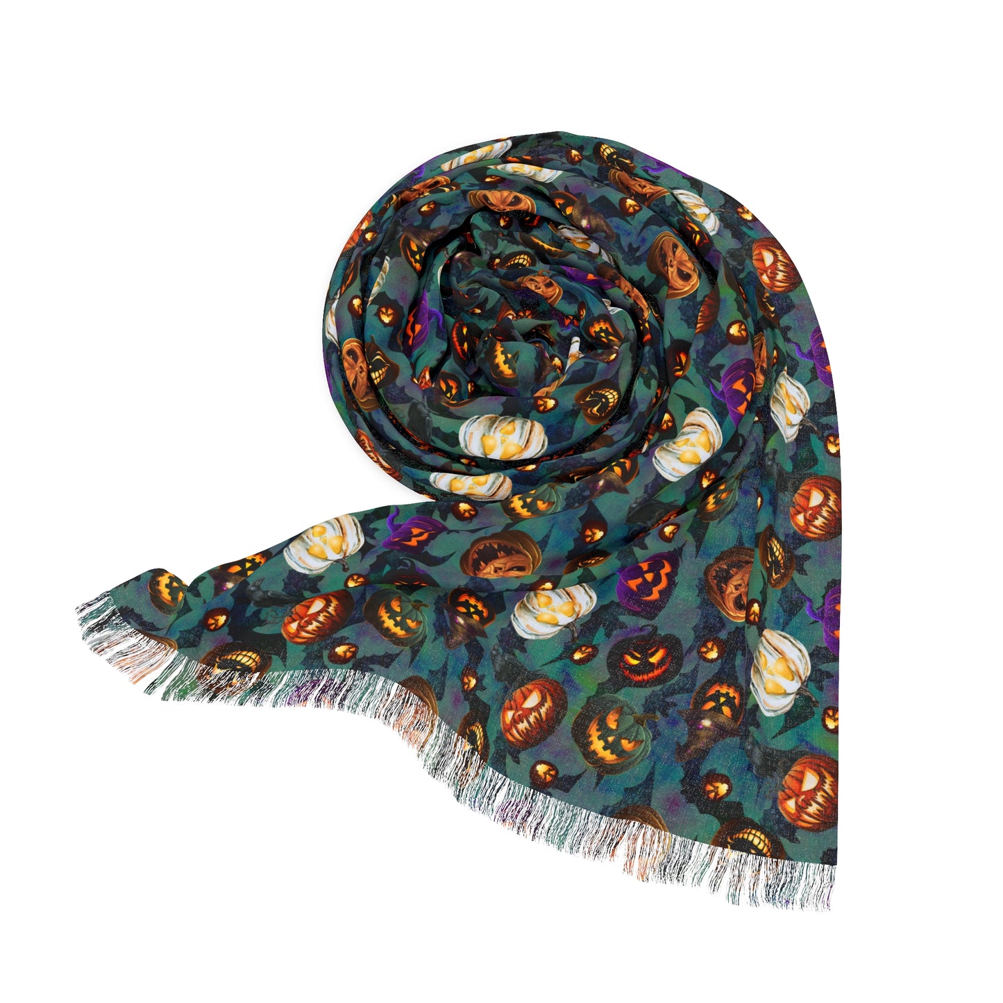 Scary Jacks Light Scarf | Jack-o’-lantern and Bats