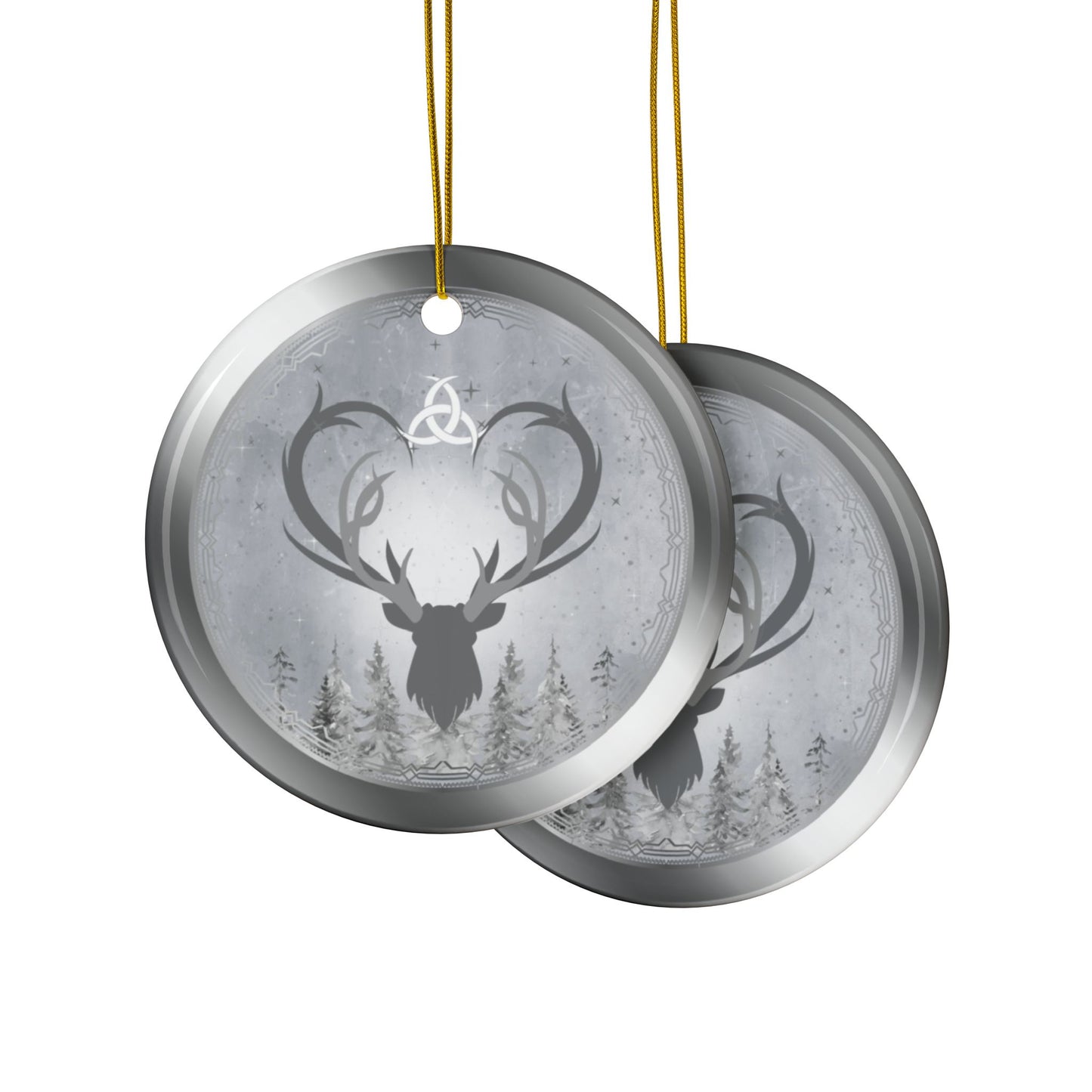Great Stag | Winter Solstice | Heirloom Ceramic Ornaments (1pc, 3pcs, 5pcs, 10pcs)