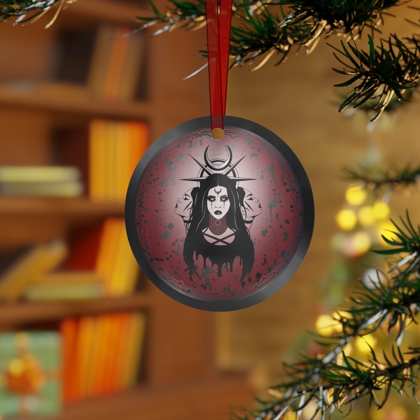 Dark Red Lady | Metal Ornaments (1pc)