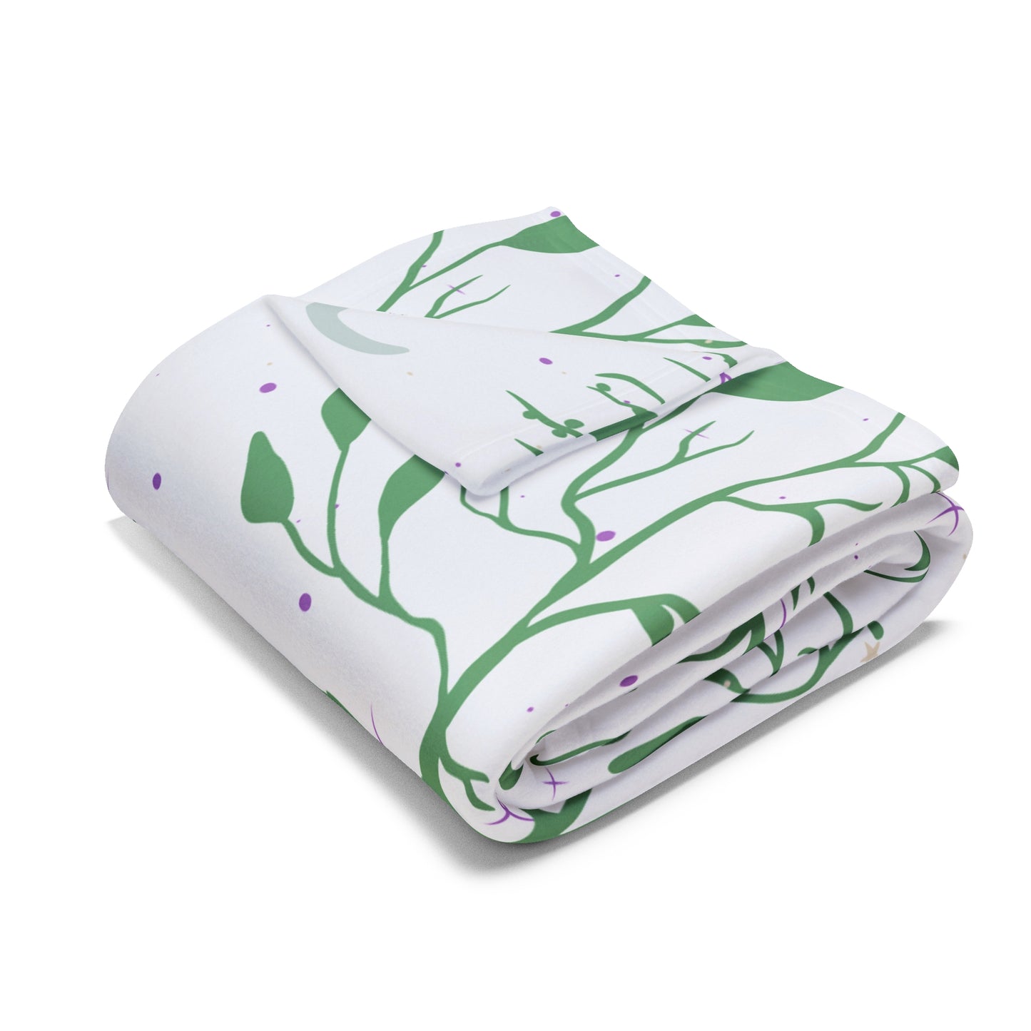Moon Roots | Green | Microfiber Blanket