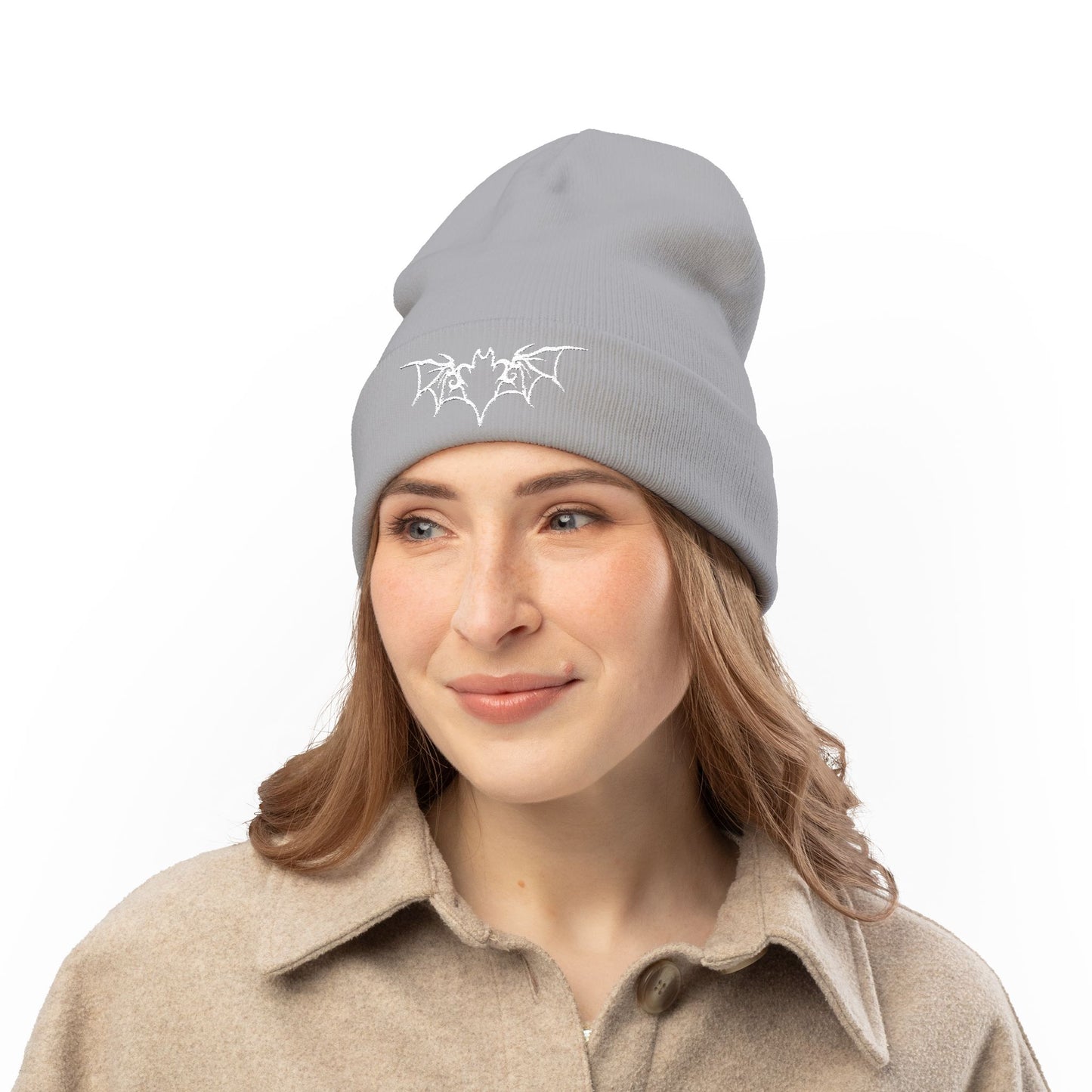 Silhouette of the Bat | Embroidered Knit Beanie