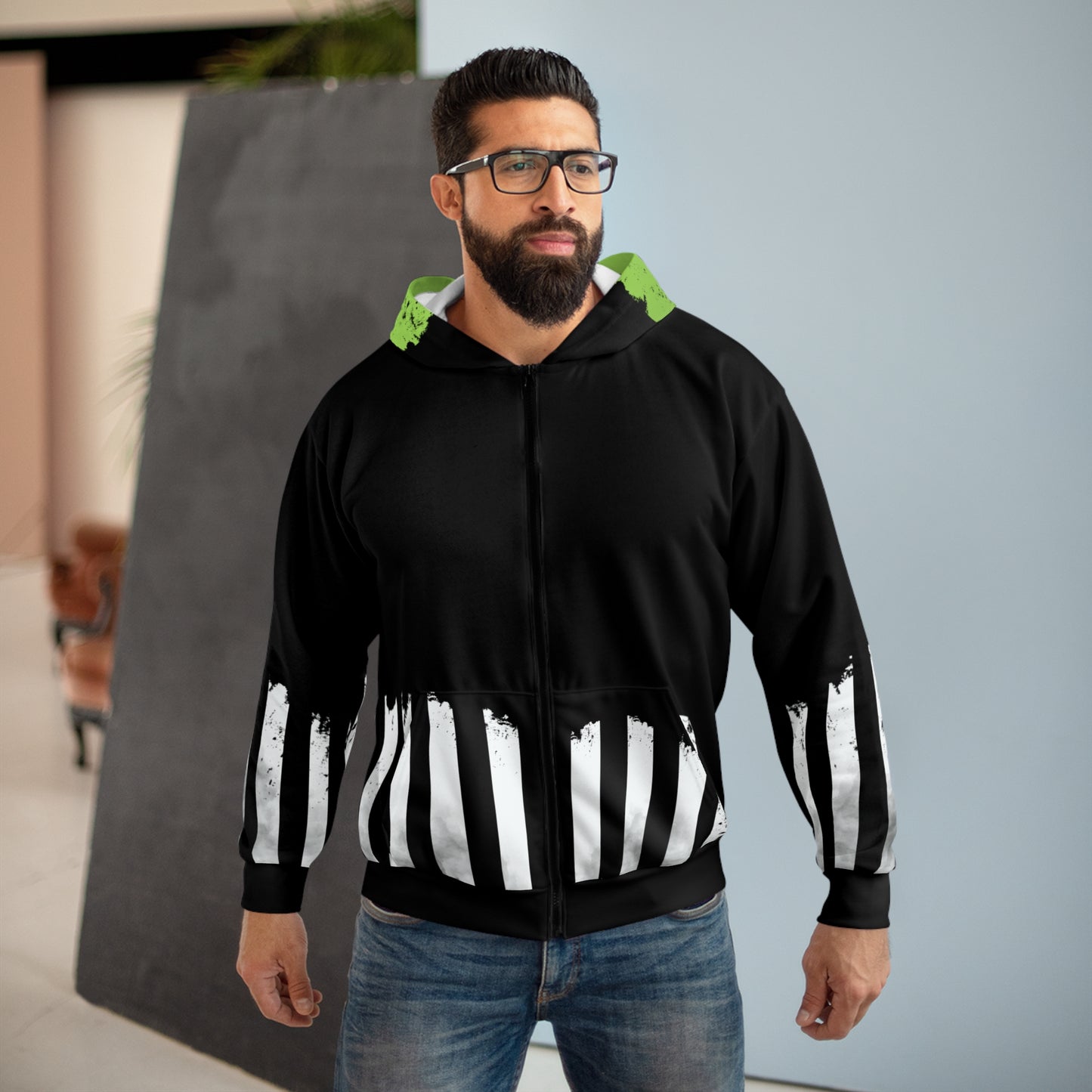 B. Juice Beetlejuice Hoodie | Never Trust The Living (Striped) | Unisex Hoodie