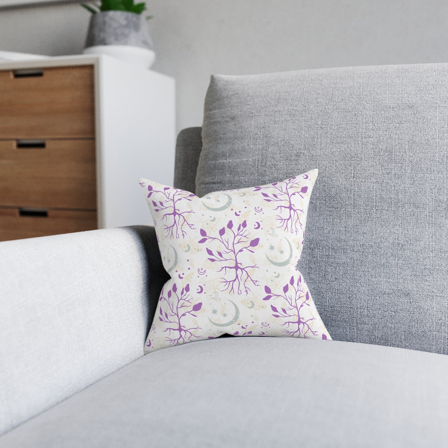 Moon Roots (Mystic Purple) Decorative Pillow | 3 sizes