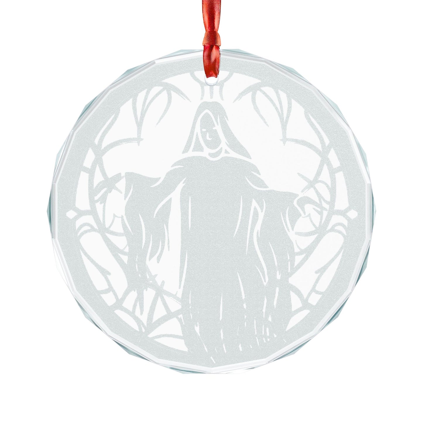 Engraved Glass Ornament | Ghost Haunt Horror Decoration