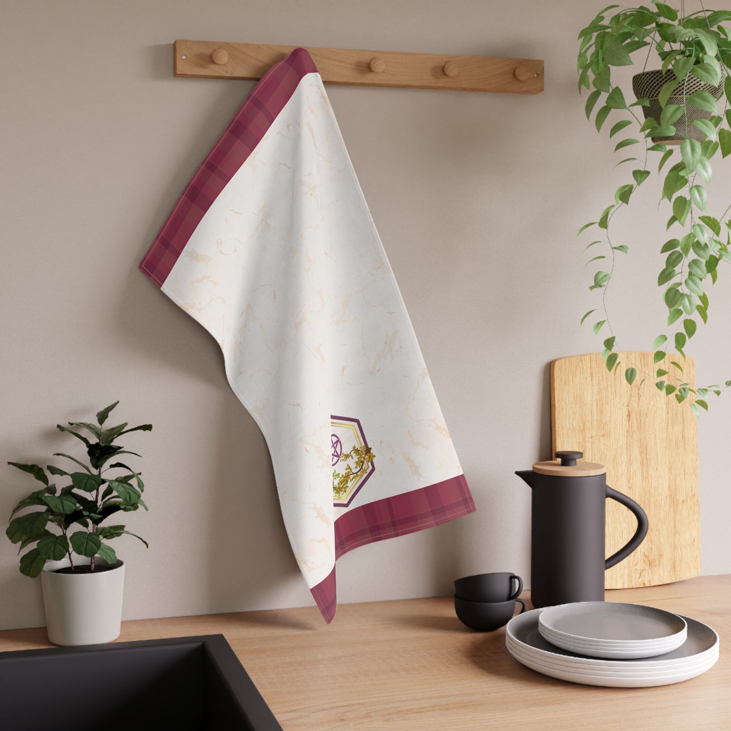 Gratitude | Fall Equinox | Autumn Plaid Tea Towel