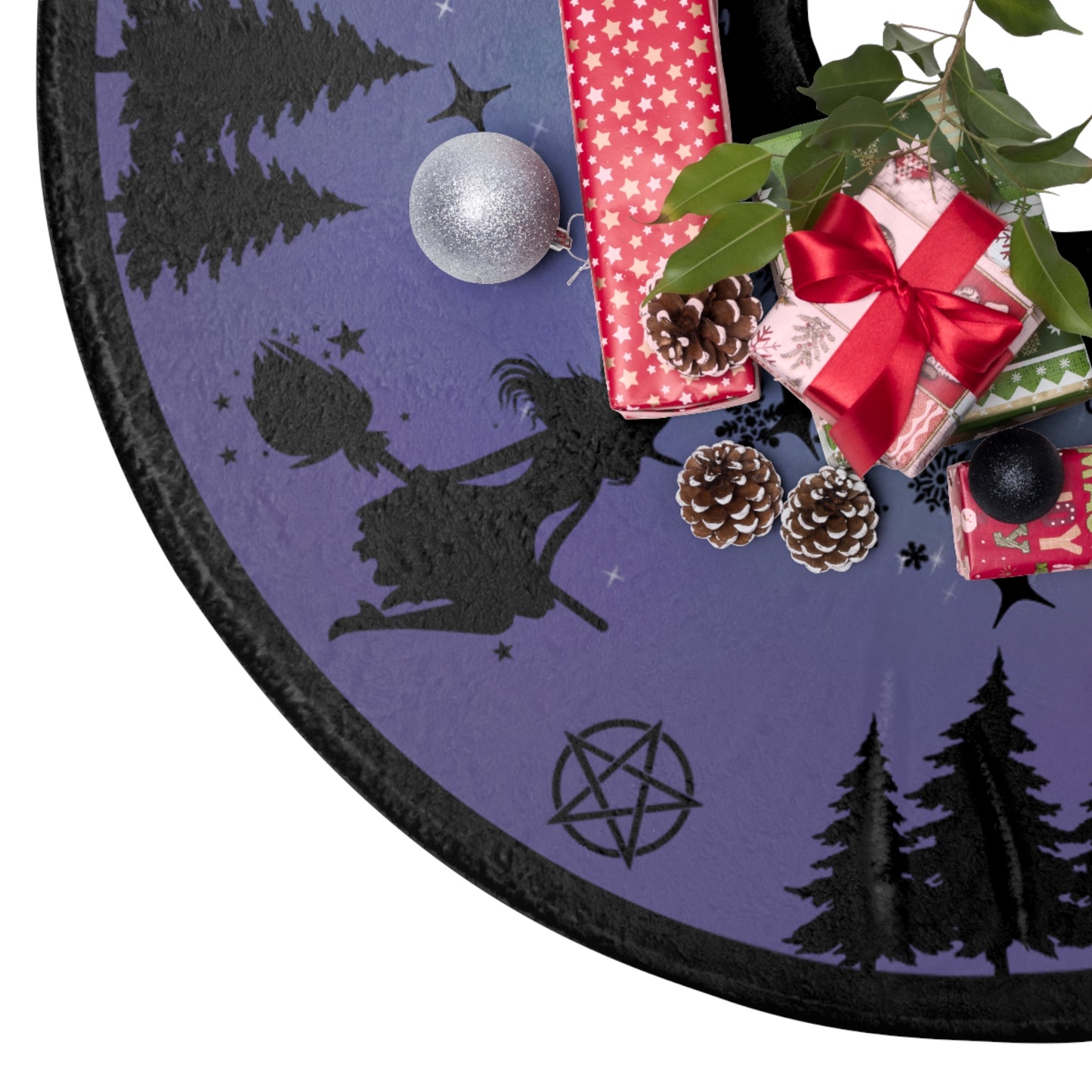 Witches in Flight | Witches Holiday Round Tree Skirt