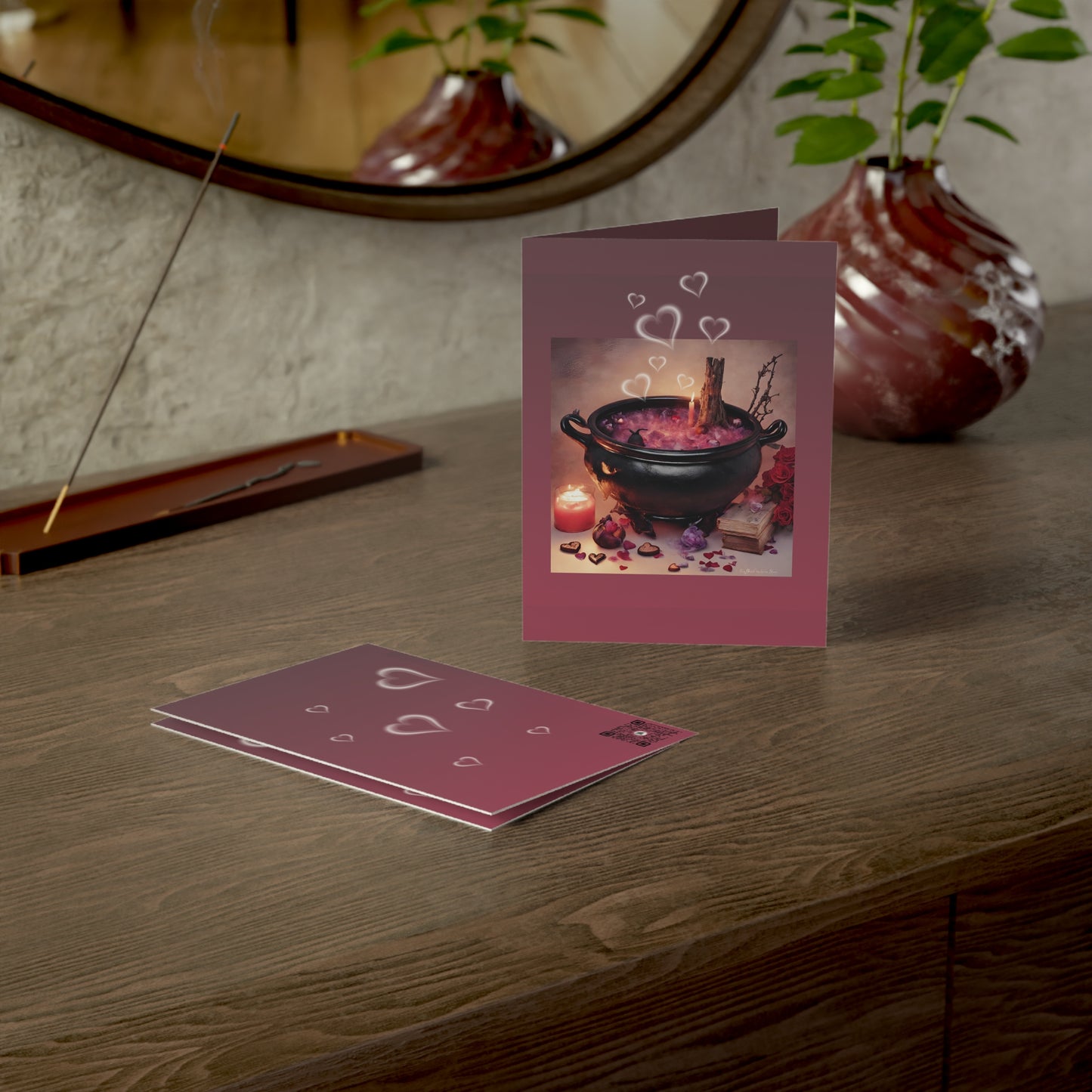 Hex Me, I’m Yours Greeting Card — Witchy Cauldron Love Spell (Single or Pack)