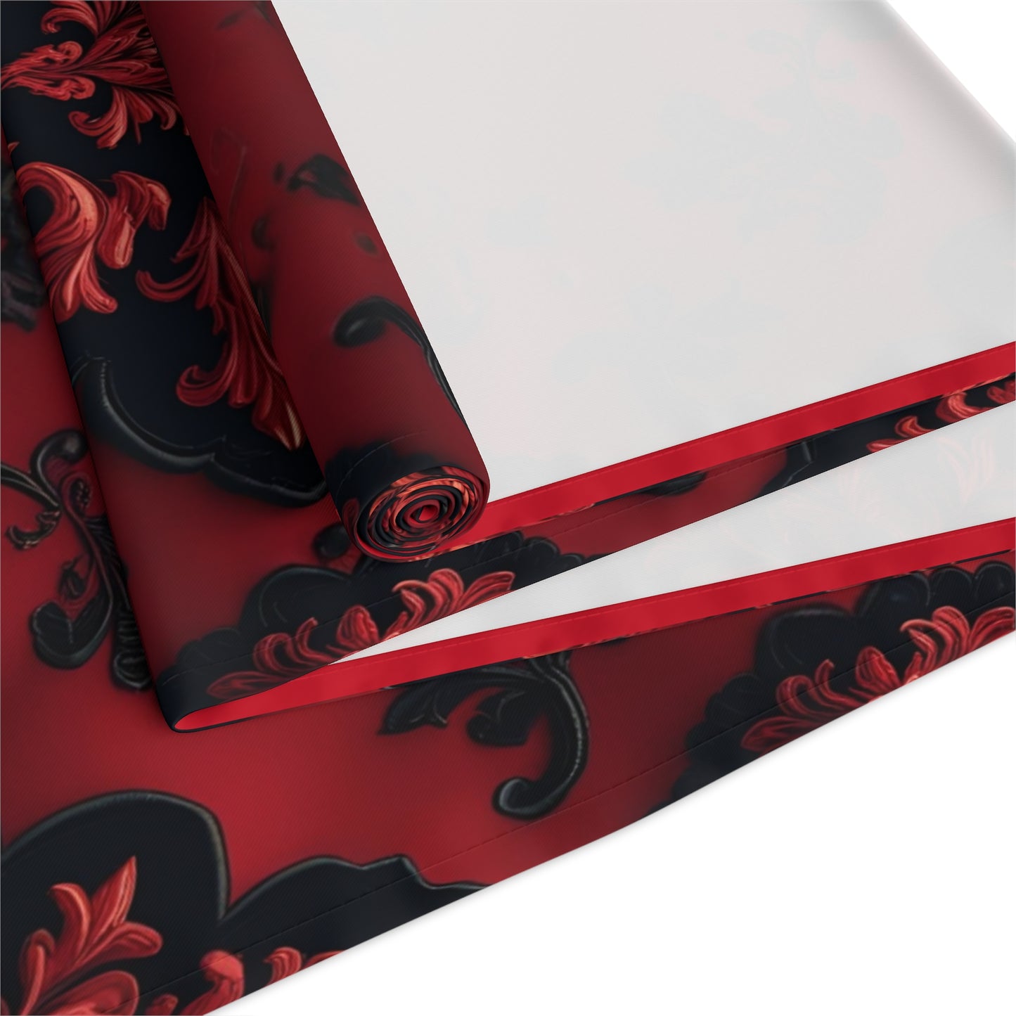 Scarlet Noir | Dark Red Damask | Table Runner