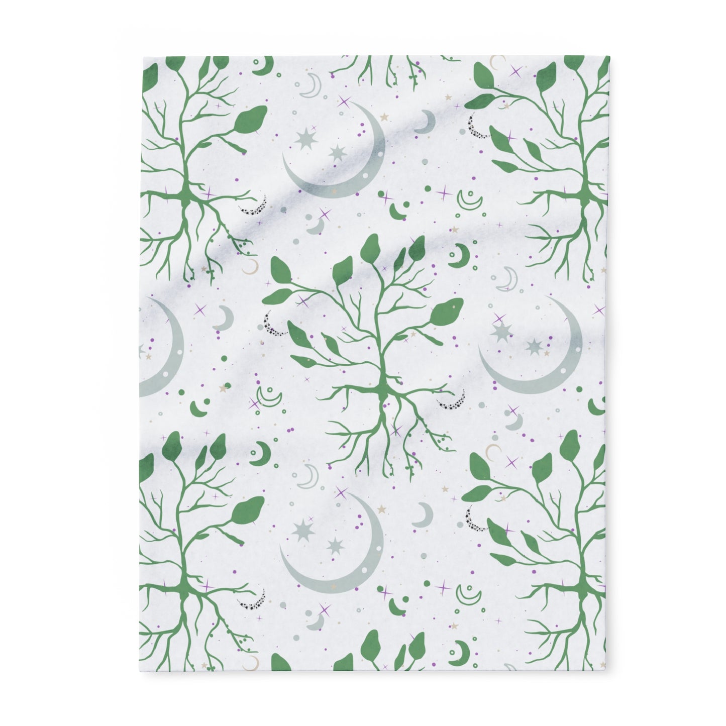 Moon Roots | Green | Microfiber Blanket