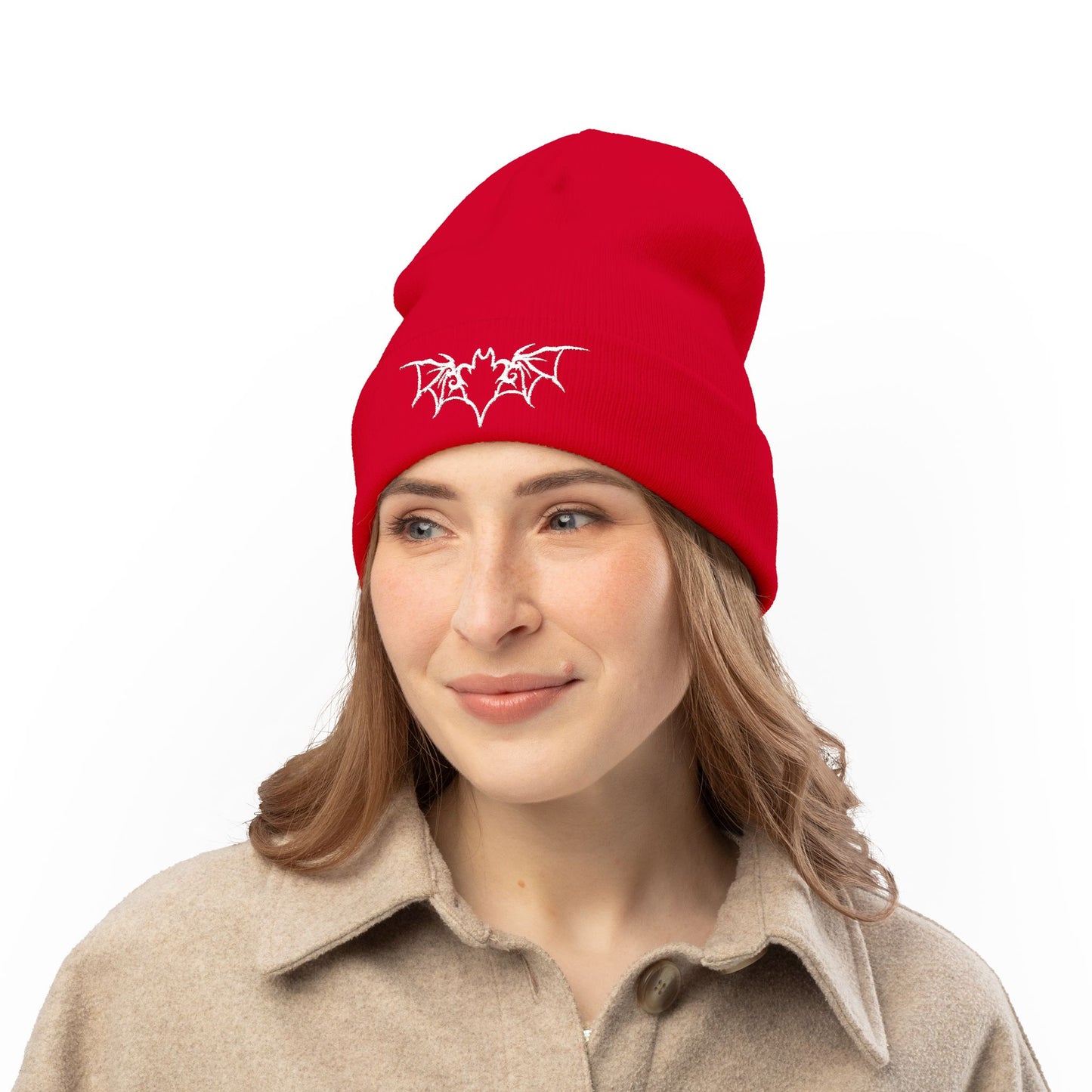 Silhouette of the Bat | Embroidered Knit Beanie