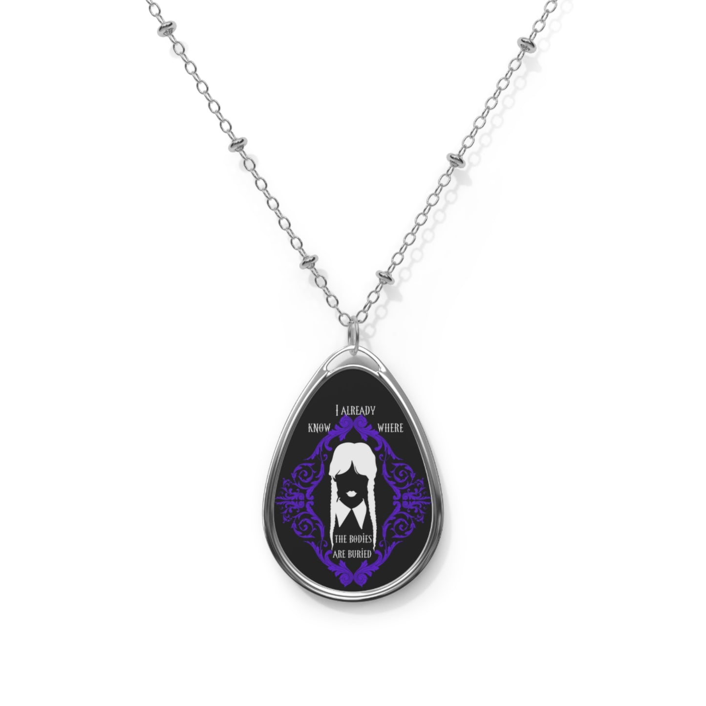 Ms. W. Addams | Buried Bodies | Oval Necklace