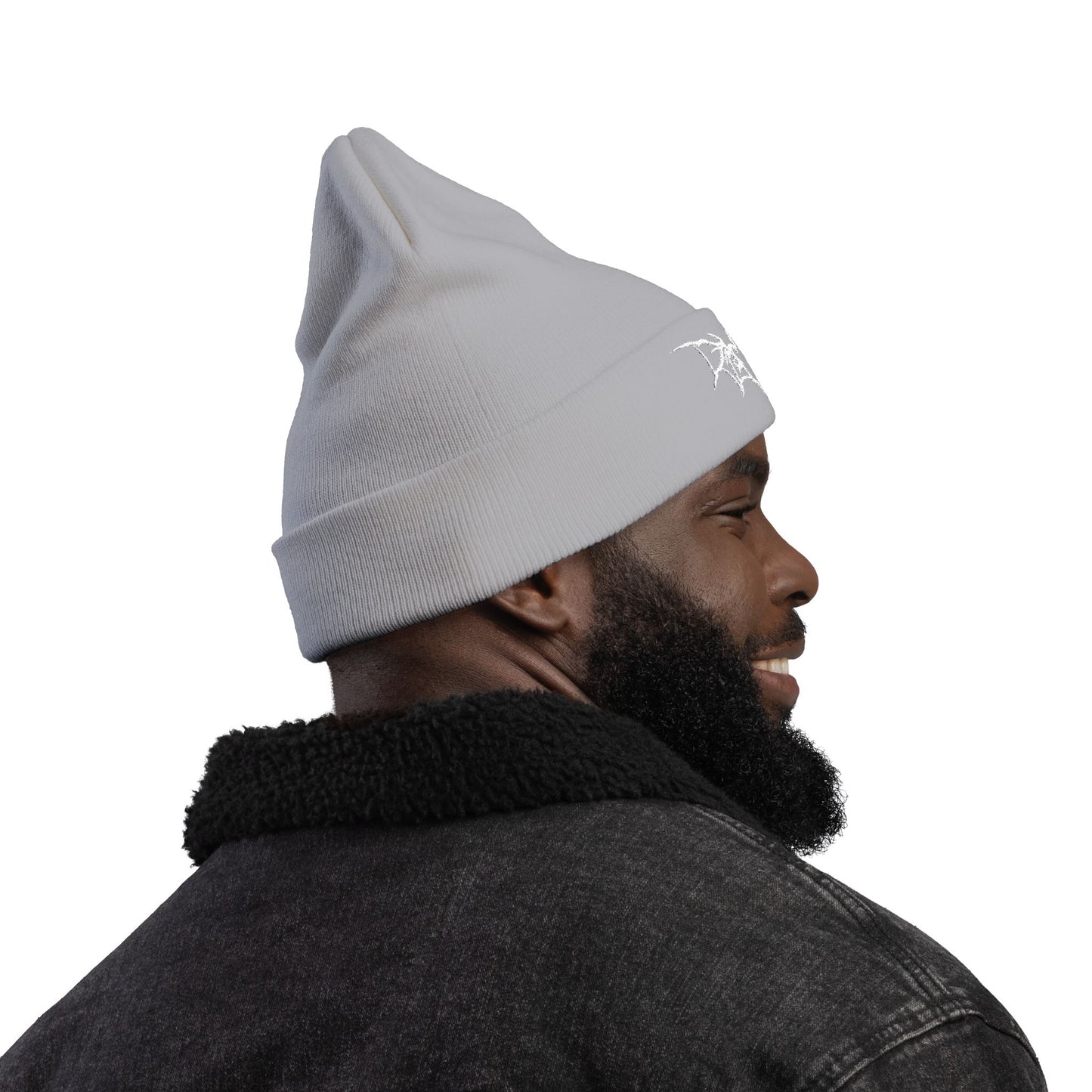 Silhouette of the Bat | Embroidered Knit Beanie