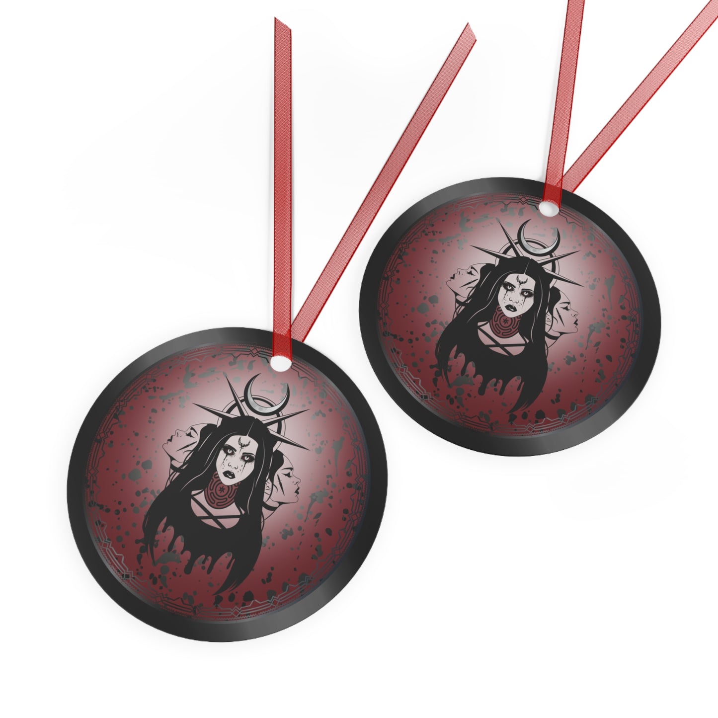 Dark Red Lady | Metal Ornaments (1pc)