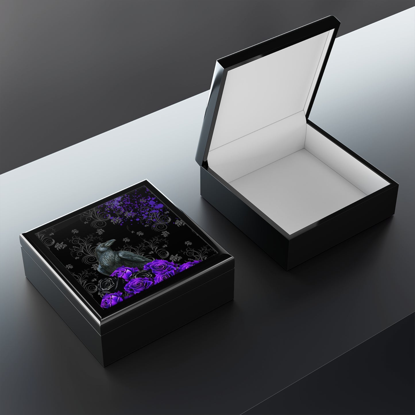 Black Feathers & Purple Roses Jewelry Box | Limited Edition Purple