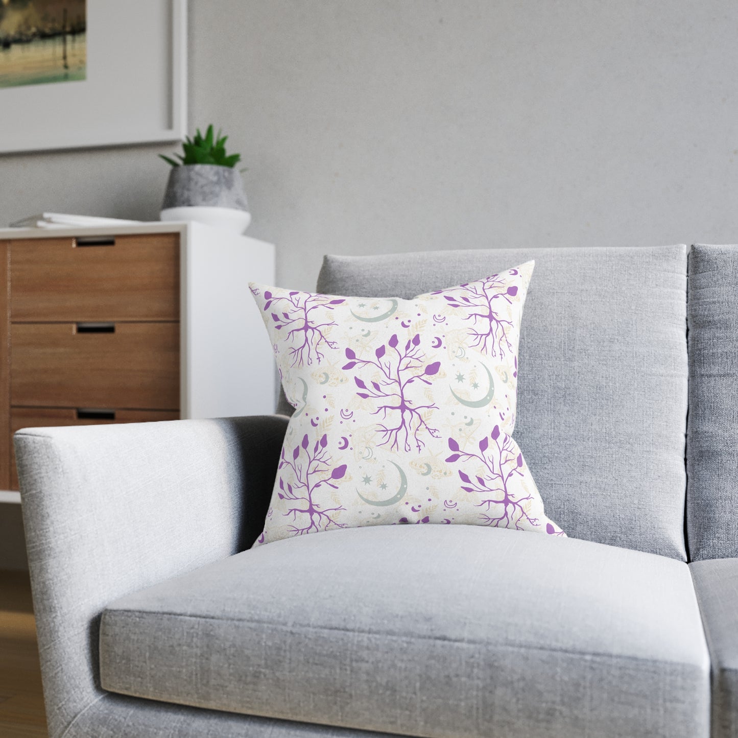 Moon Roots (Mystic Purple) Decorative Pillow | 3 sizes