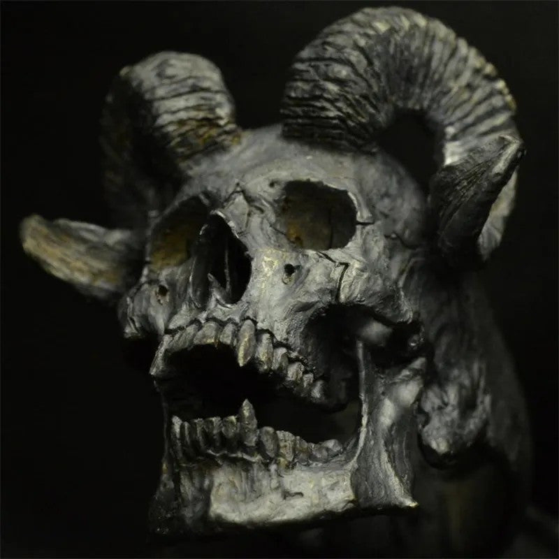 Stone Ram Horned Skull Rings | Retro Gothic Demons Ring