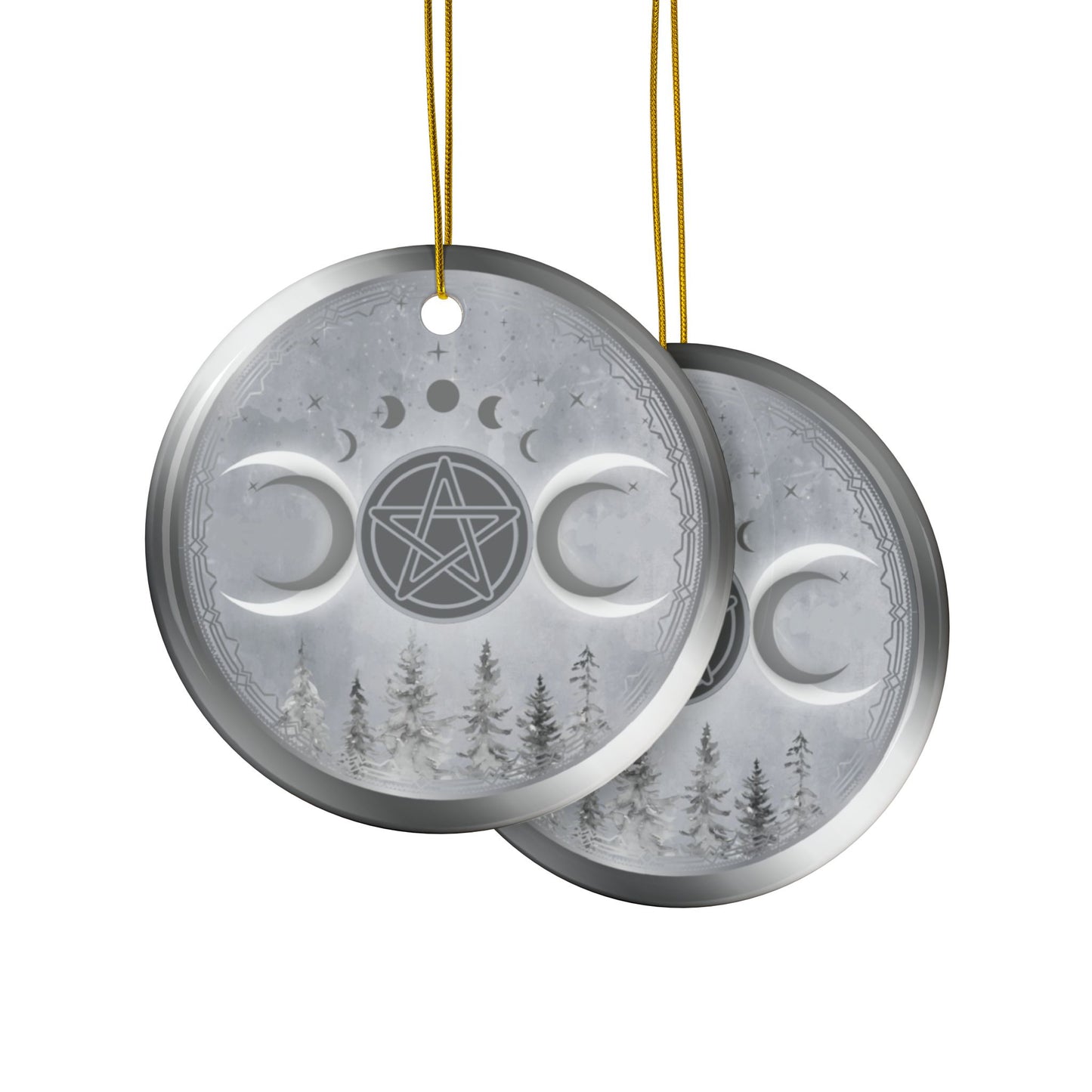 Triple Goddess | Yule Solstice | Heirloom Ceramic Ornaments (1pc, 3pcs, 5pcs, 10pcs)