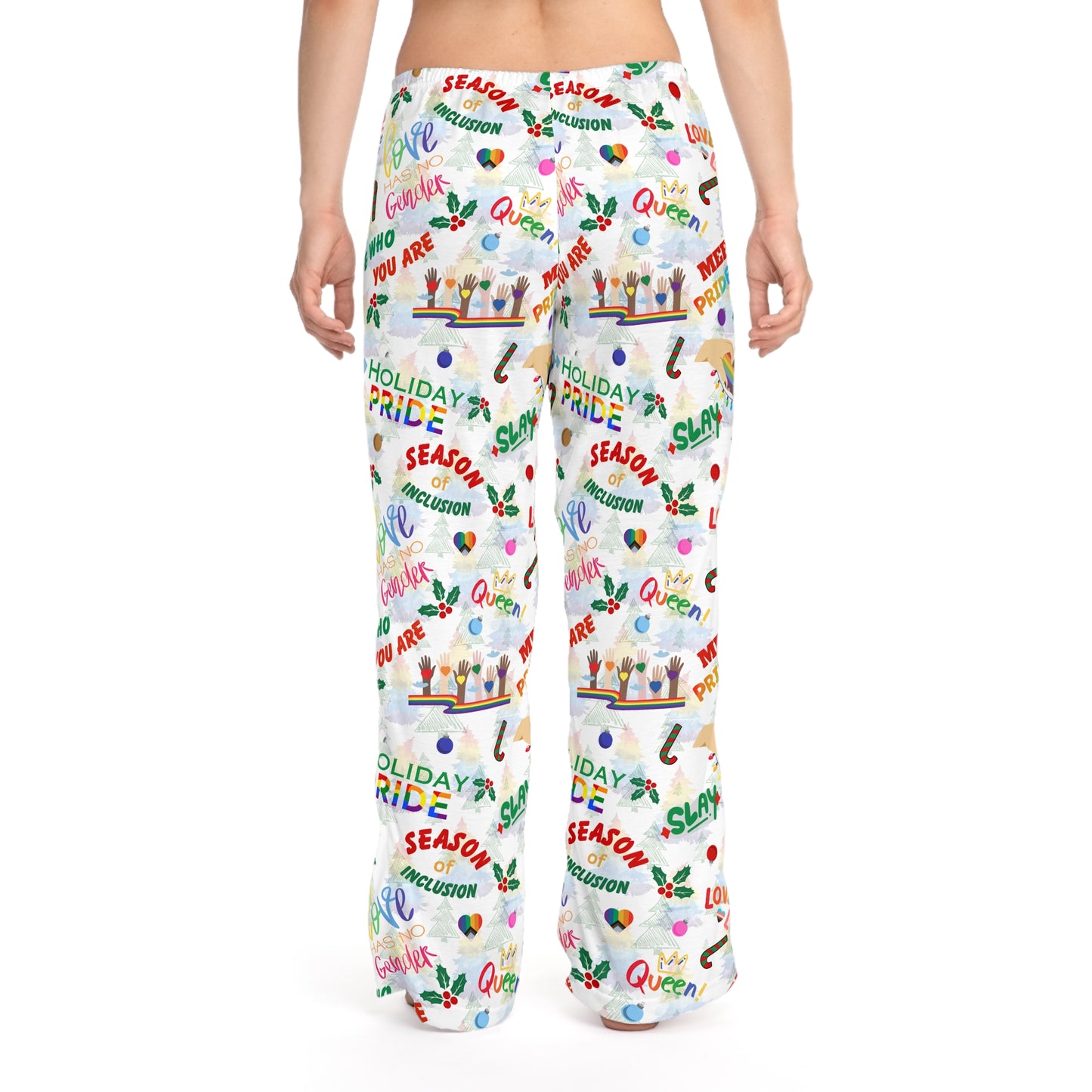 Holiday Pride Pajama Pants | LGBTQ+ Festive Sleepwear (Feminine)