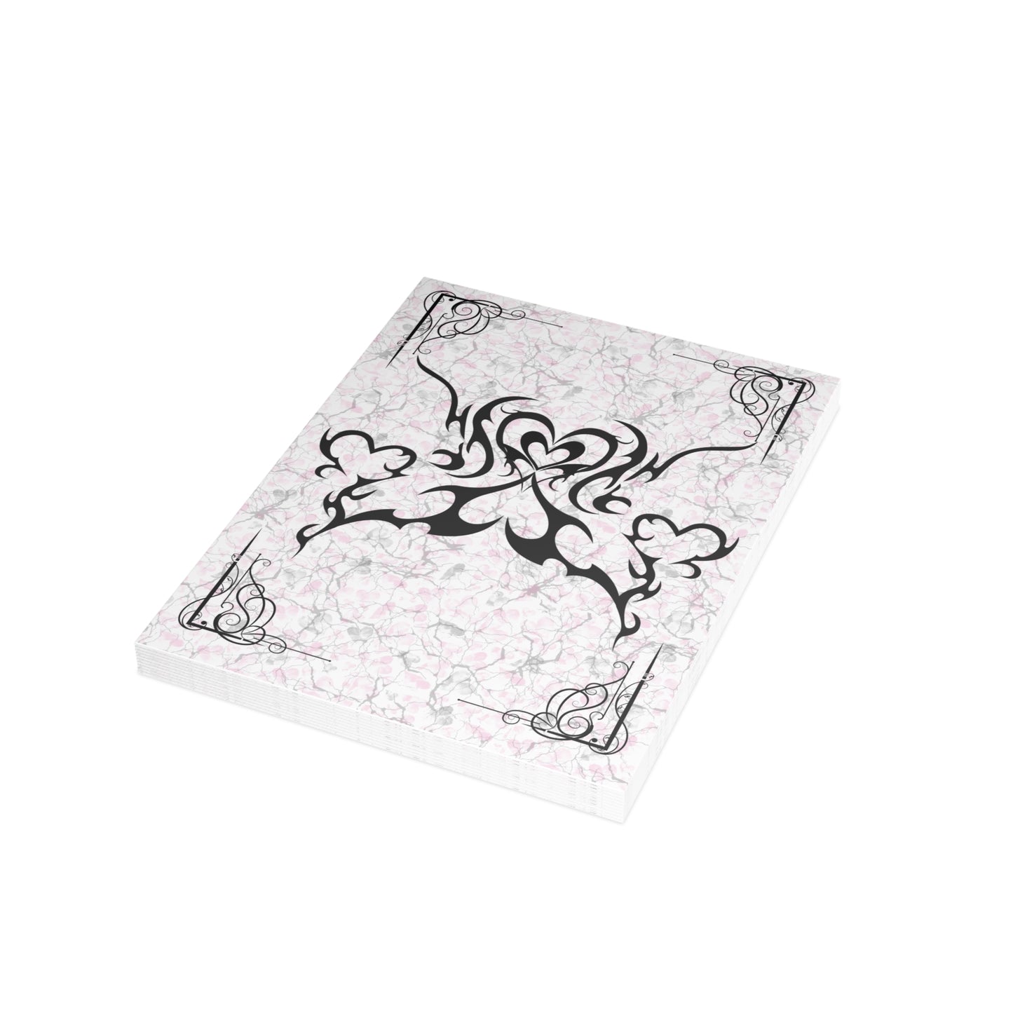 Inked Hearts Tattoo Greeting Cards — Edgy Heart Notes (1, 10, pcs)