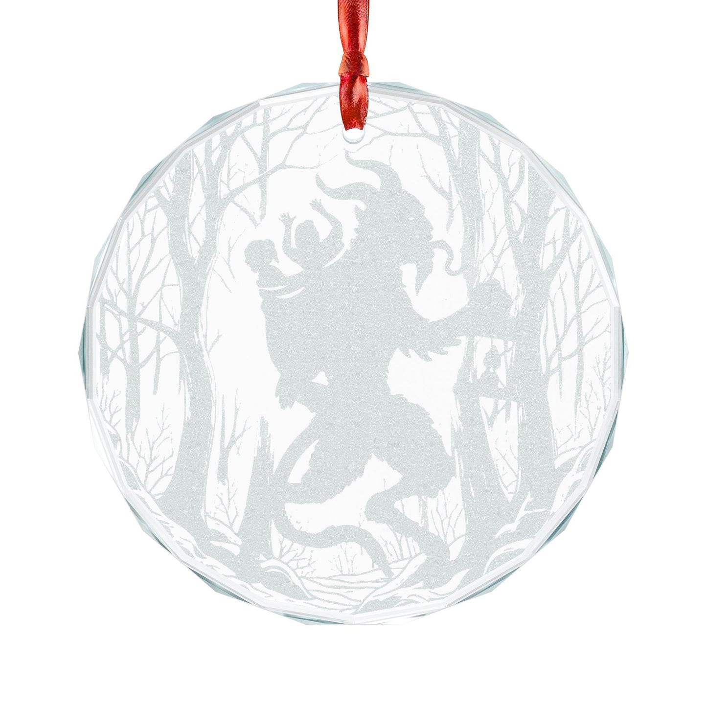 Glass Ornament | Krampus Gathers | Engraved Holiday Decoration