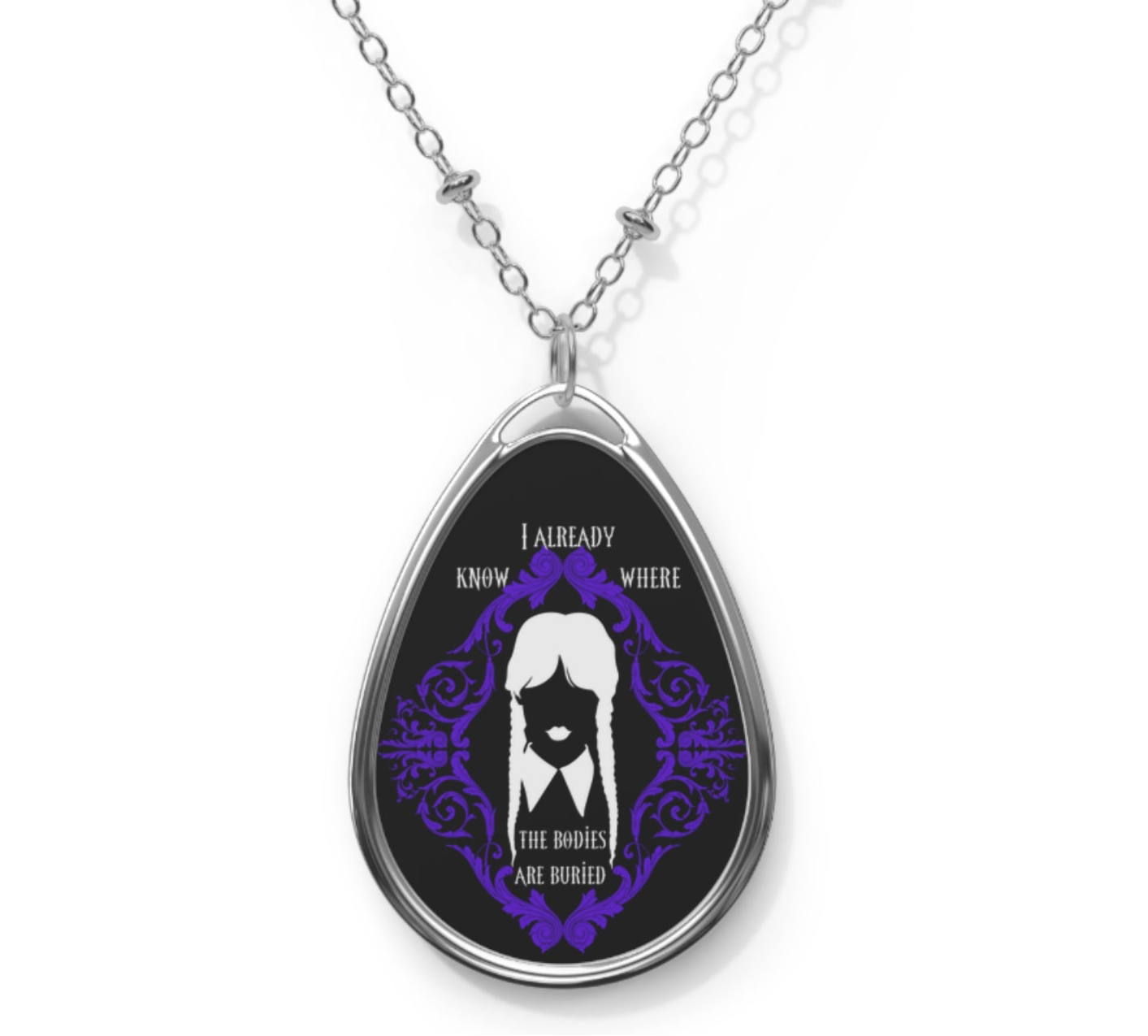 Ms. W. Addams | Buried Bodies | Oval Necklace