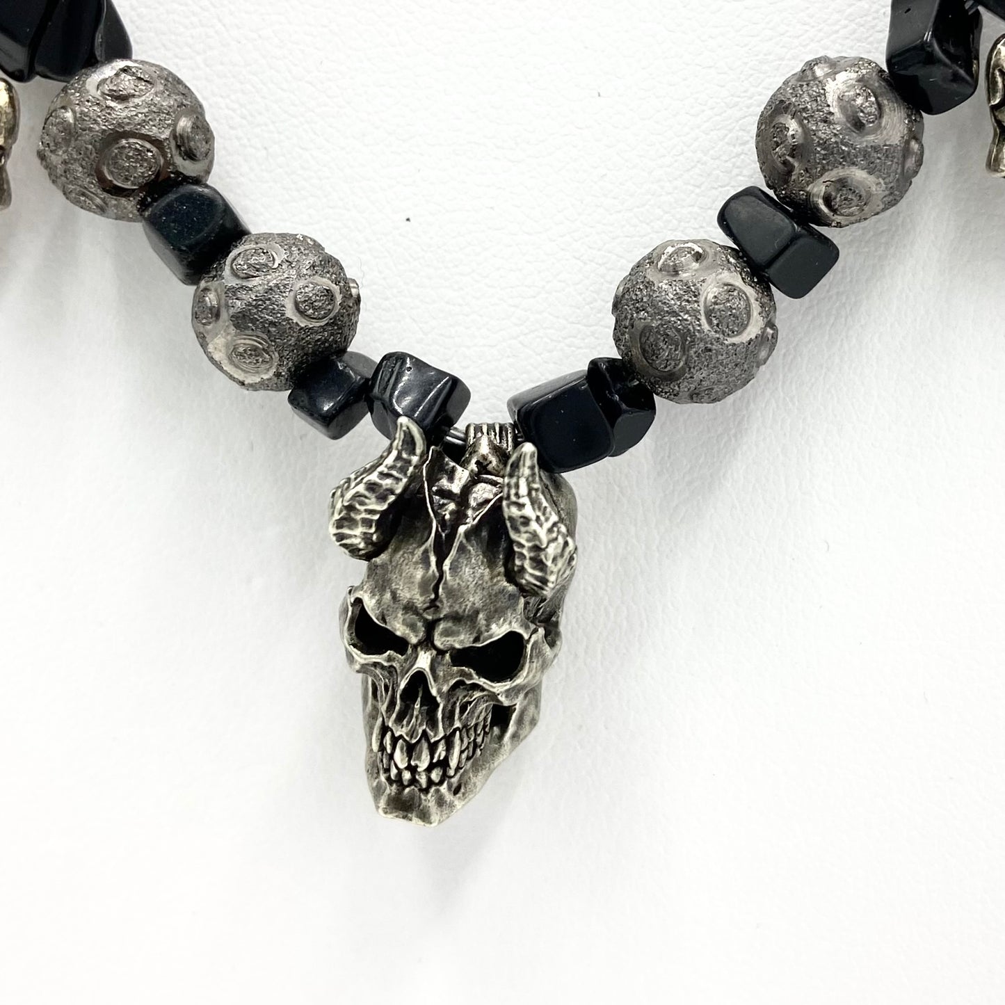 Monstrous Pendants | Bead and Chain Necklace with Ferocious Spirits 