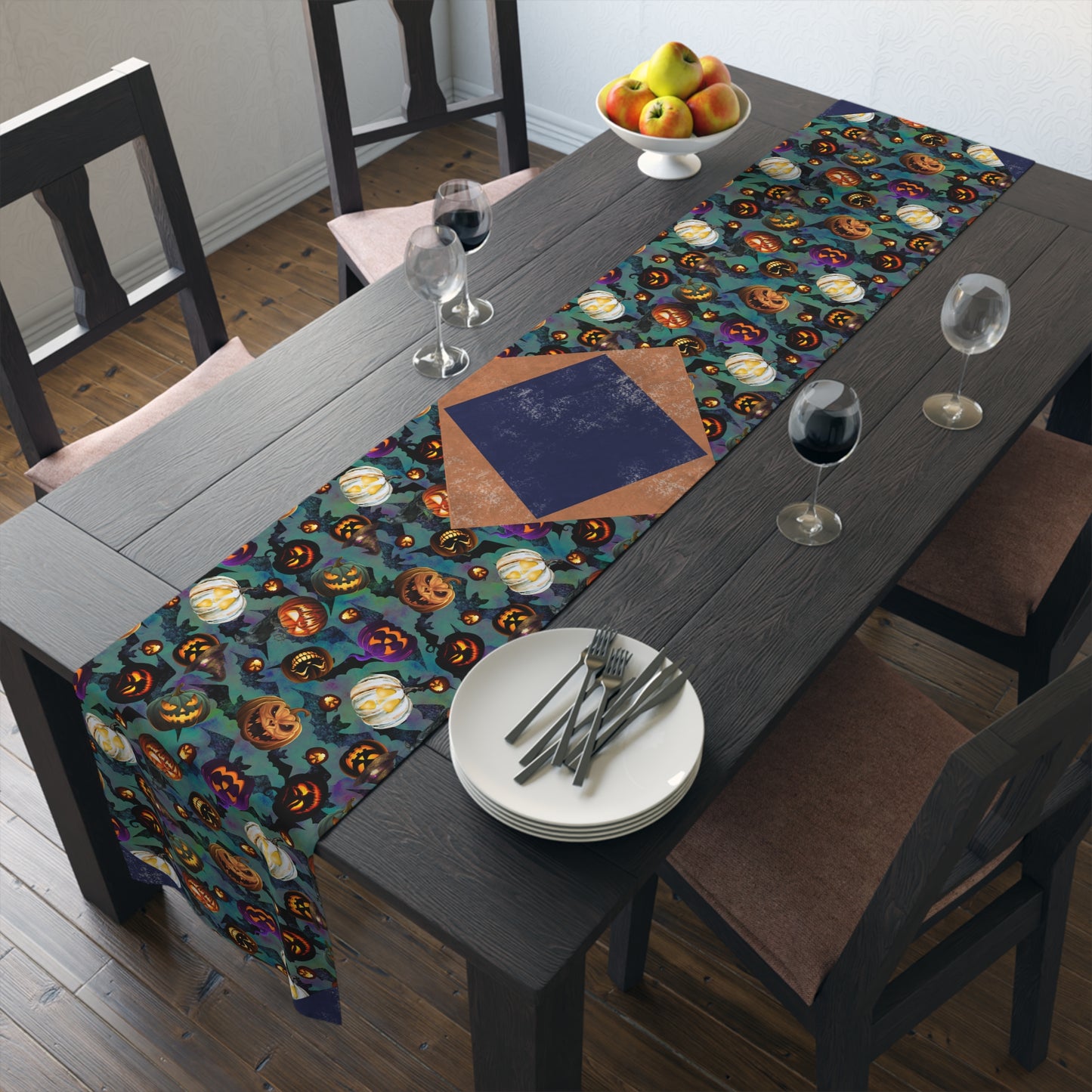 Scary Jacks Halloween Table Runner Decor and Gift