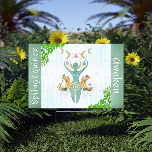 Awaken Spring Equinox | Lawn Sign Garden Decor