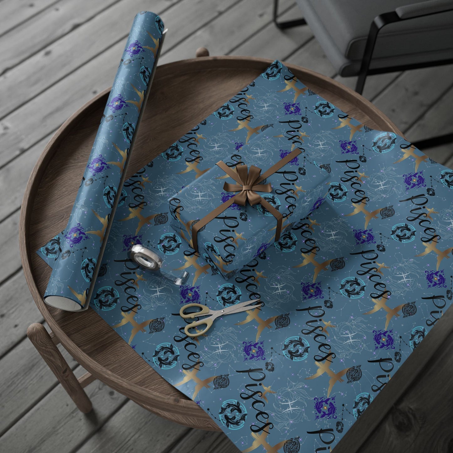 Pisces | Blue | Zodiac Birthday Wrapping Papers