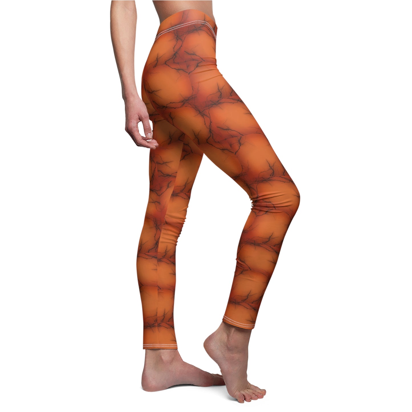 Cranked Orange All-Over Print Leggings Women's Casual Activewear