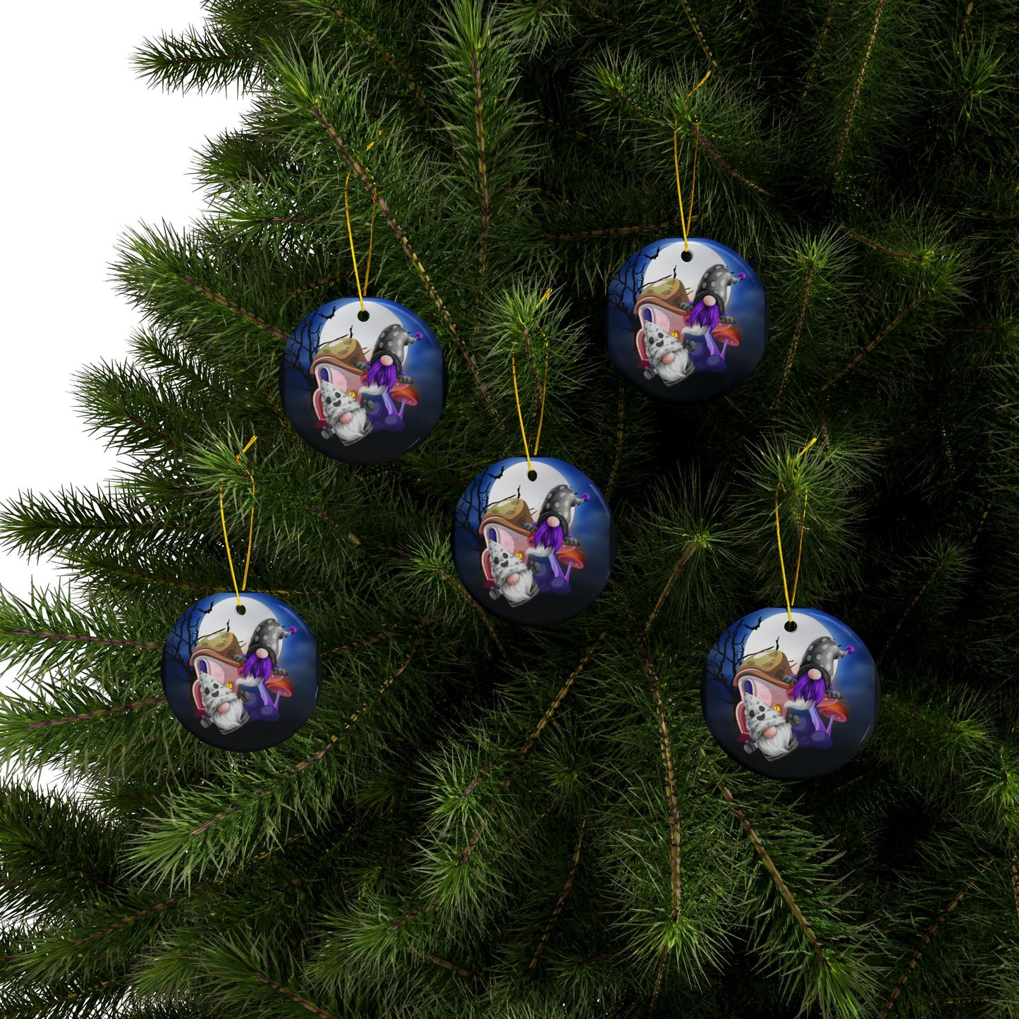 Ghostly Gnomes | Heirloom Ceramic Ornament (1pc, 3pcs, 5pcs, 10pcs)