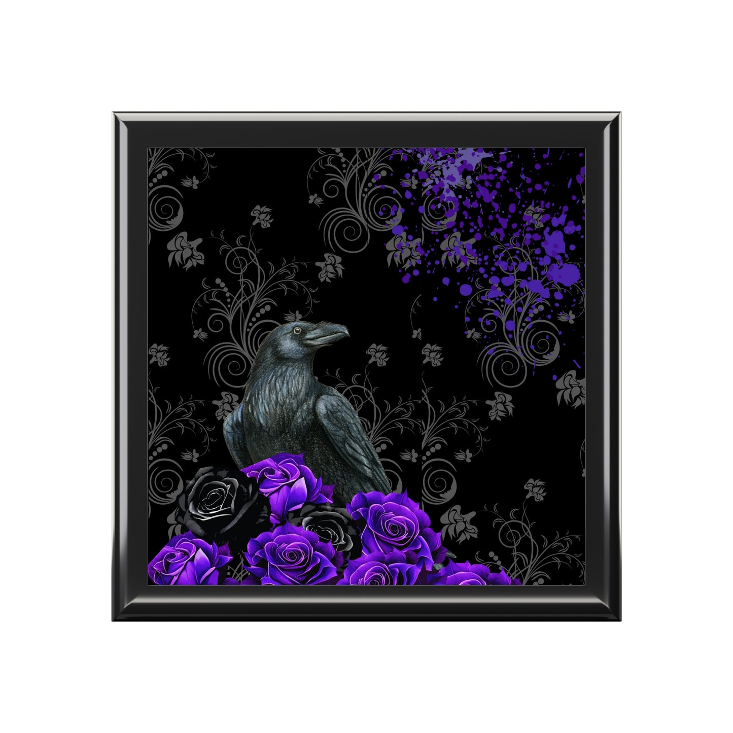 Black Feathers & Purple Roses Jewelry Box | Limited Edition Purple