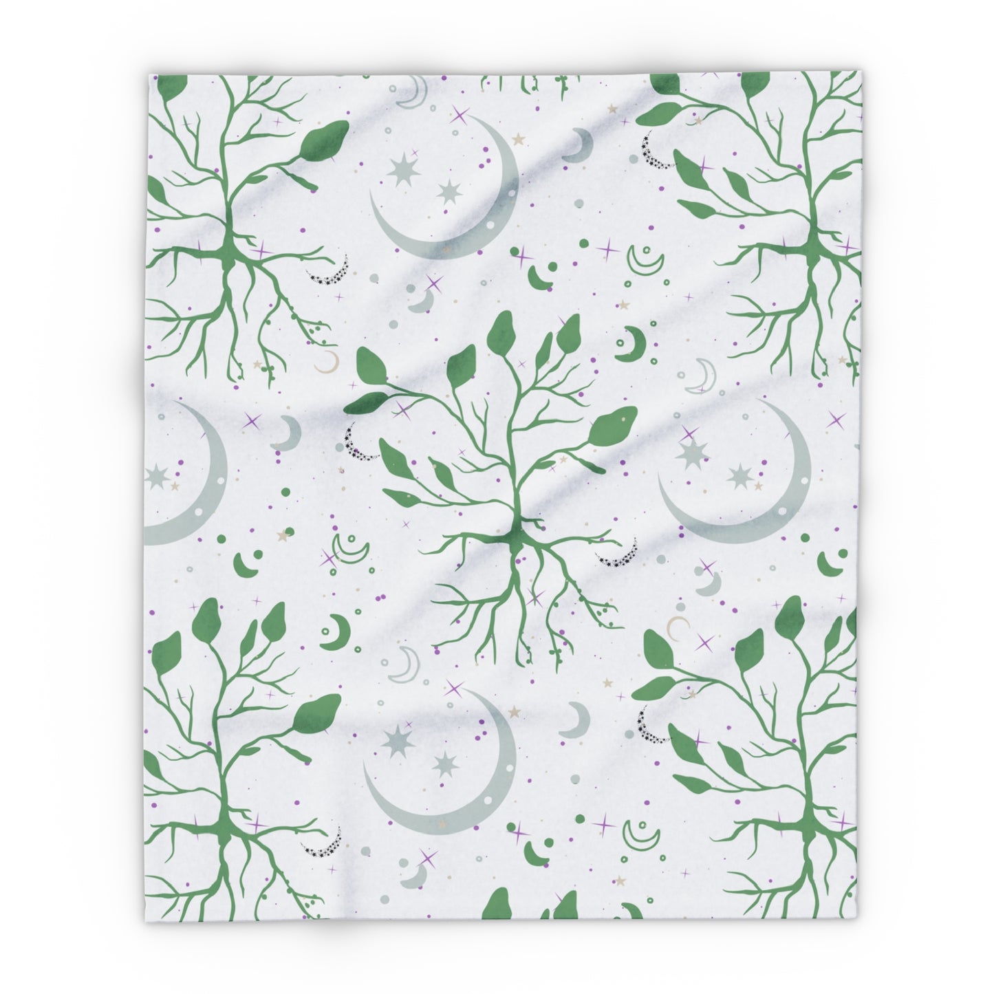 Moon Roots | Green | Microfiber Blanket