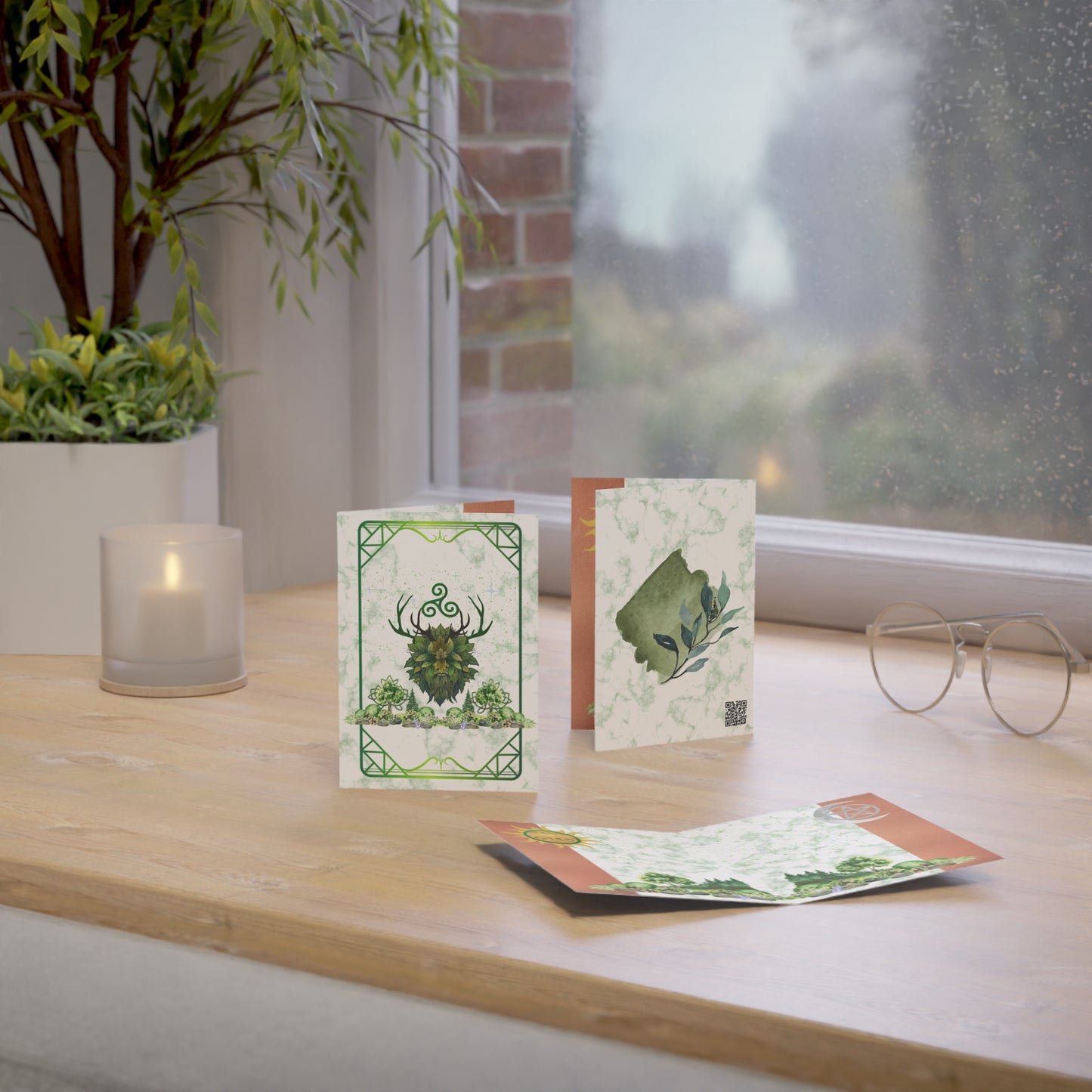 Green Man | Summer Solstice | Greeting Cards | (1, 10 pcs)