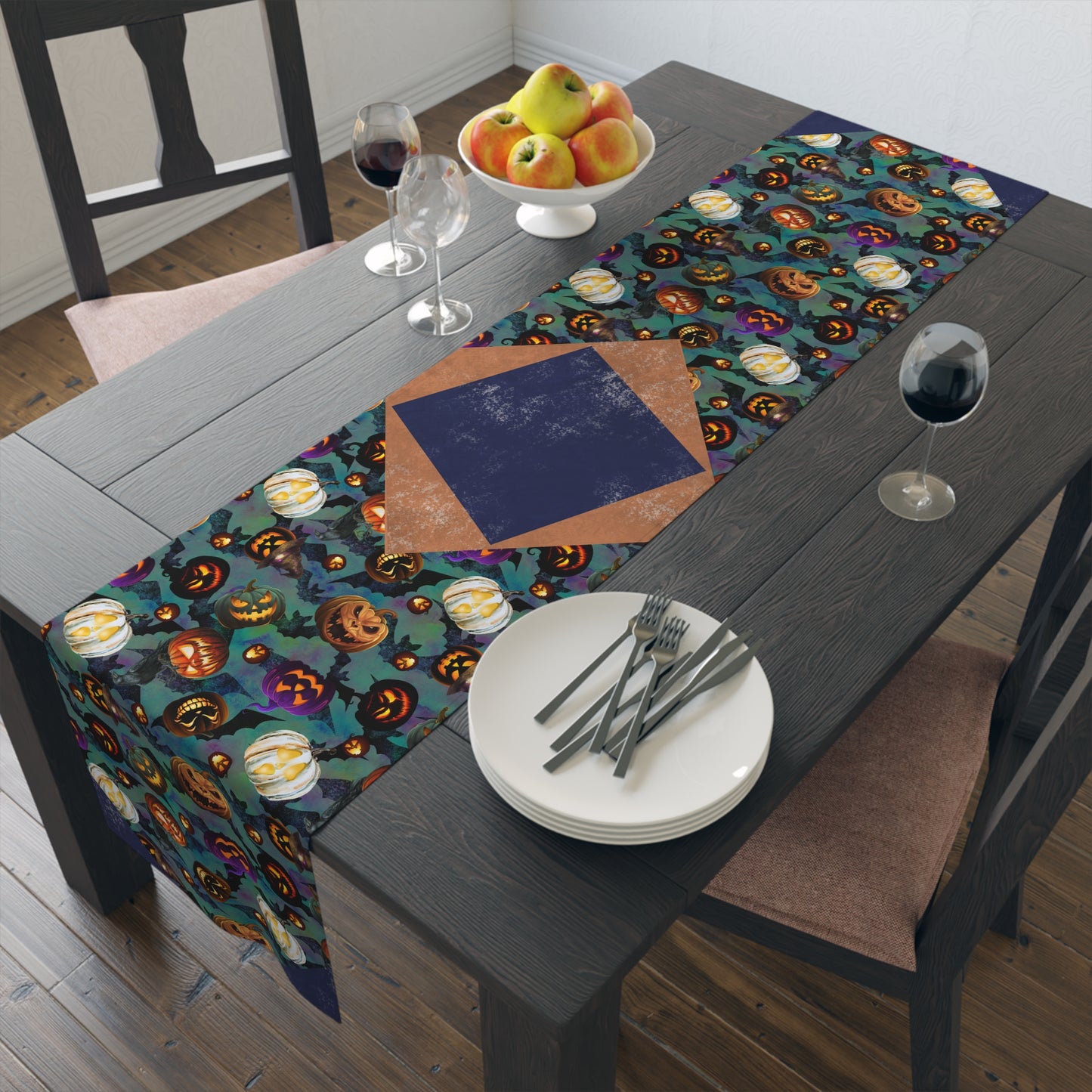 Scary Jacks Halloween Table Runner Decor and Gift