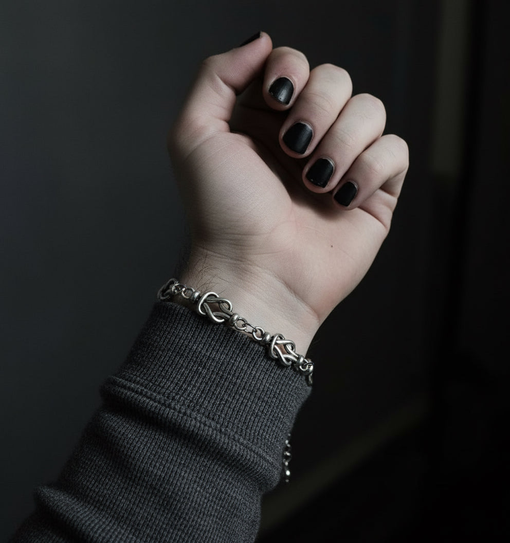 Silver Knot Bracelet | Unisex Style Stainless Steel Linked Bracelet