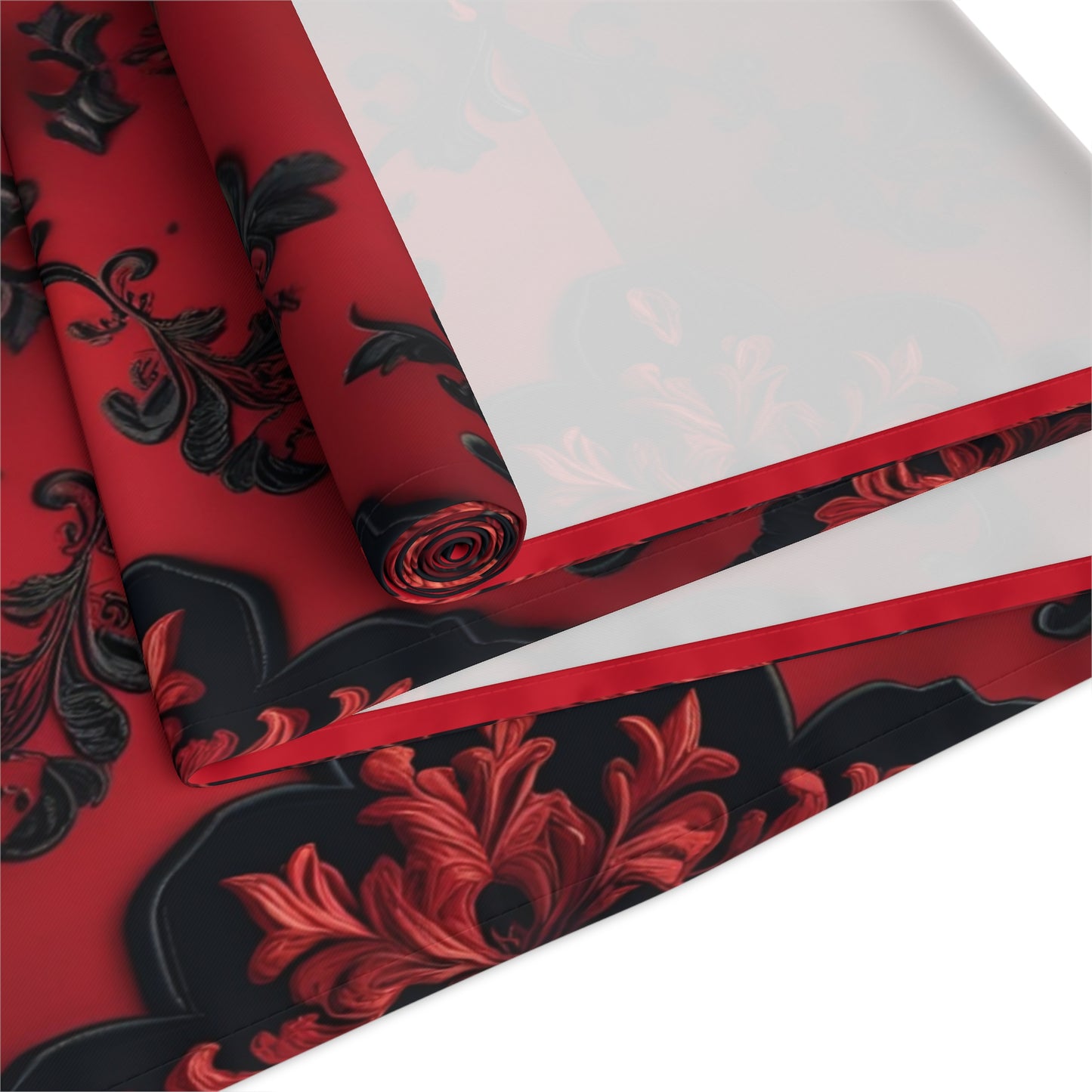 Scarlet Noir | Dark Red Damask | Table Runner