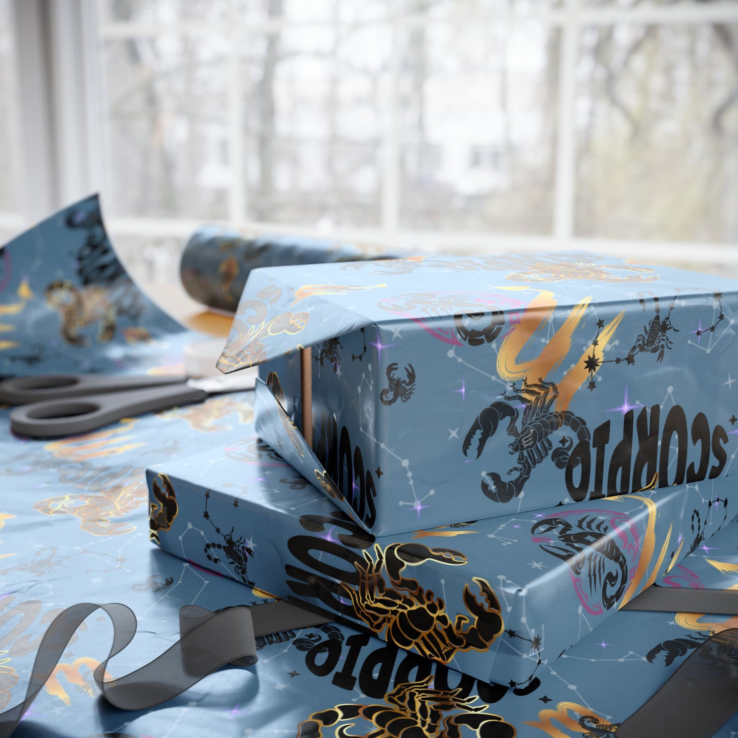 Scorpio | Blue | Zodiac Birthday Wrapping Papers