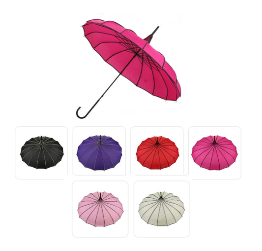 16 Bones Pagoda Parasol | Vintage Sunshade Umbrella | Uv Protection