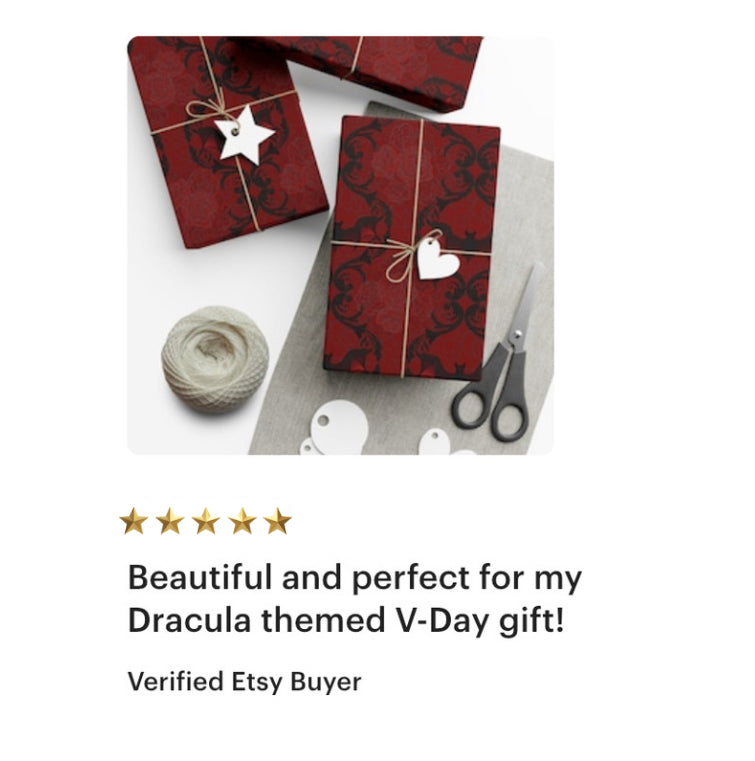 Ghost Rose & Bats | Gift Wrap Papers