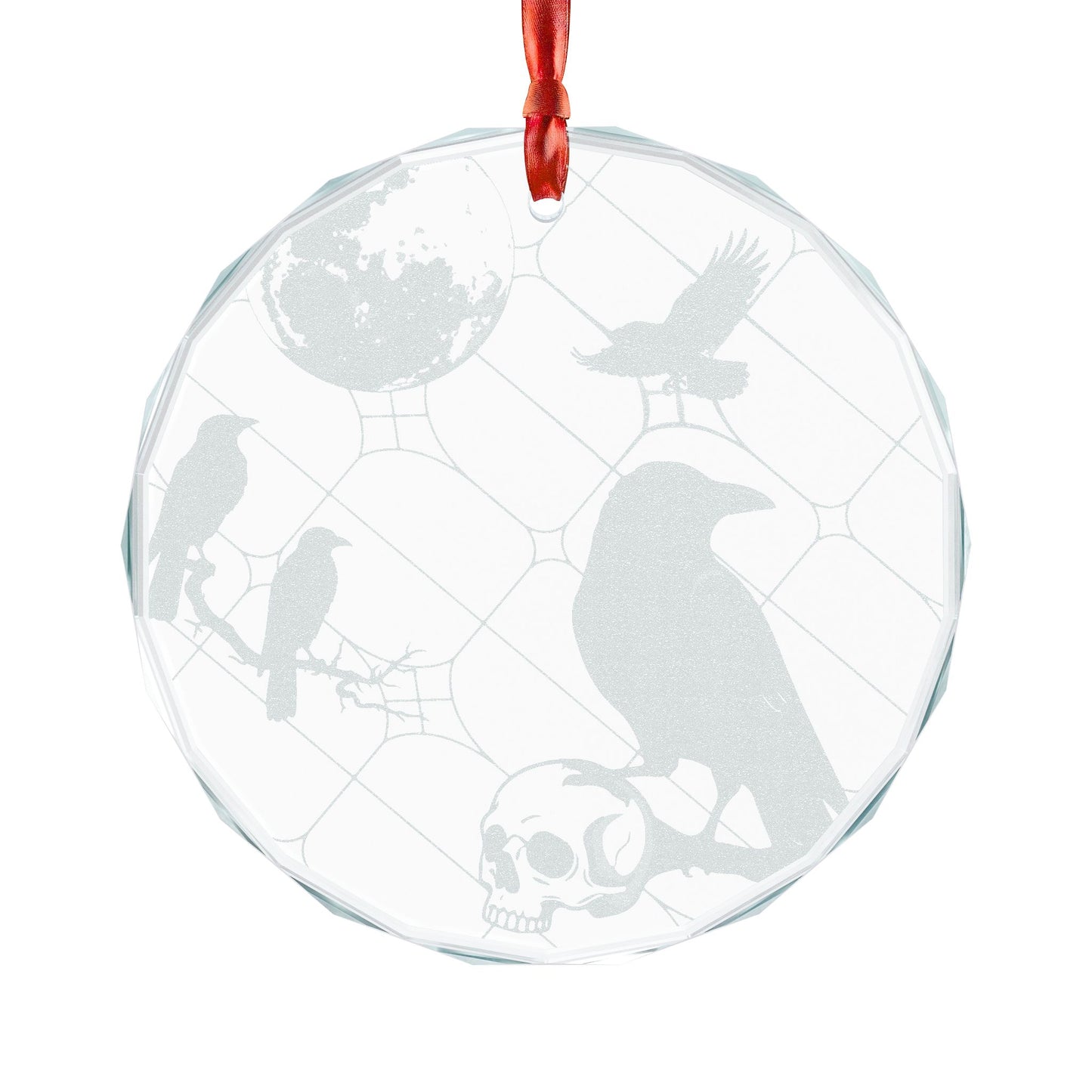 Engraved Glass Ornament | Ravens Night Holiday Decoration