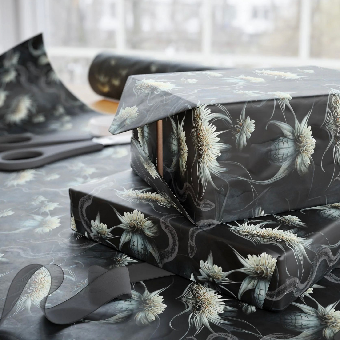 Snake Flowers | Night Garden | Gift Wrap Papers