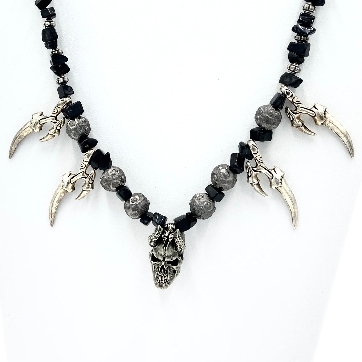 Monstrous Pendants | Bead and Chain Necklace with Ferocious Spirits 