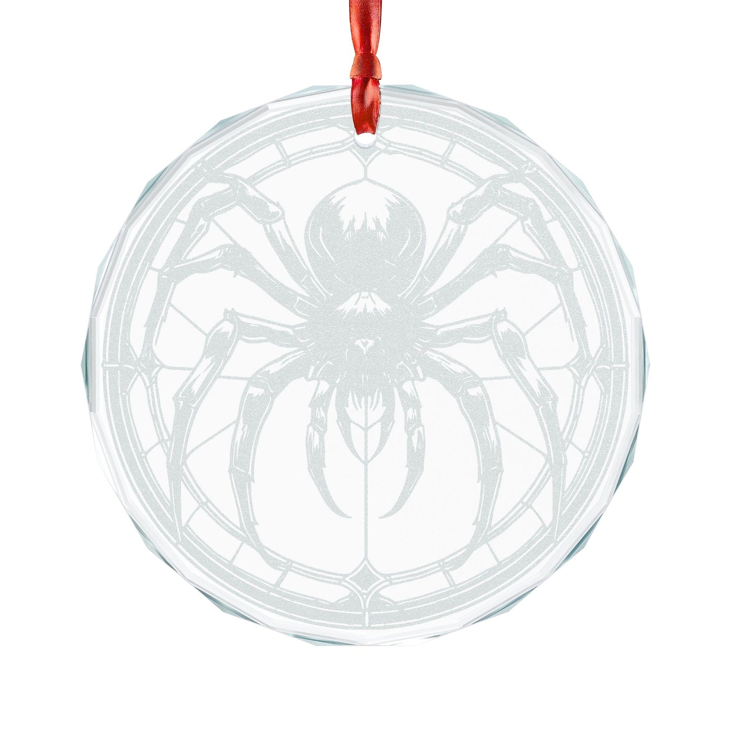 Spider Engraving Ornament | Crystal Glass Round Ornament