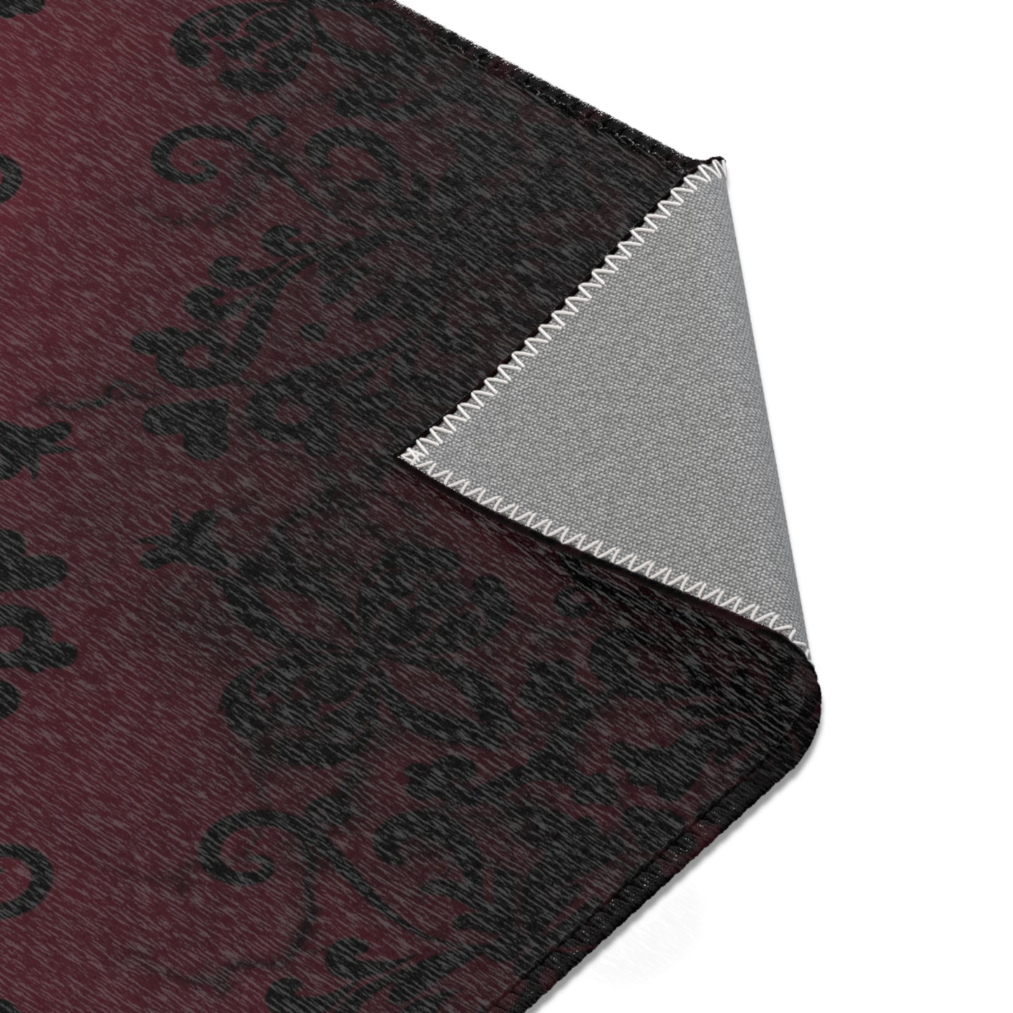 Red Lace Rug | Damask | Area Rug (3 Sizes)