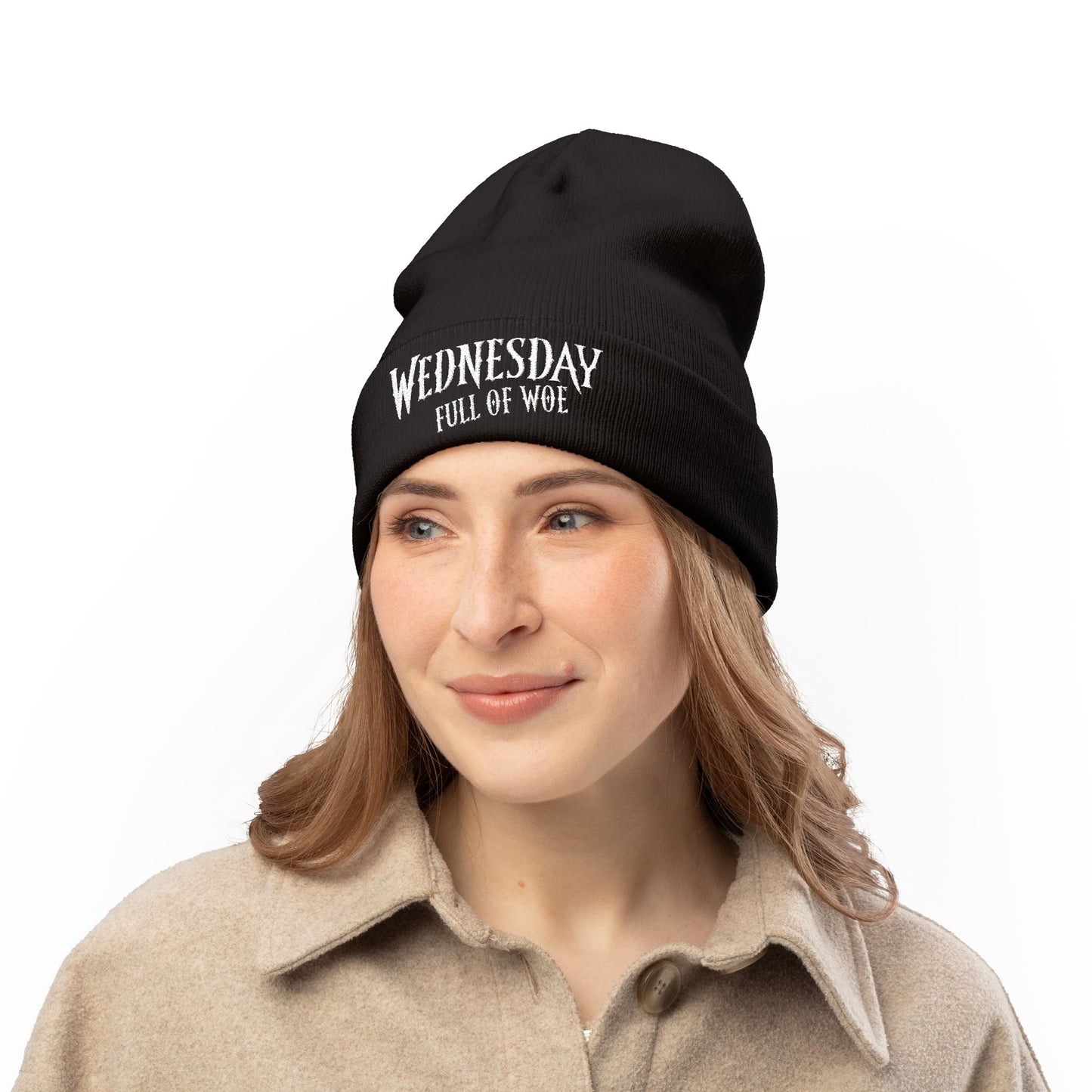 Wednesday Beanie Hat - Nightmare Holiday | Cold Dark Winter Cap