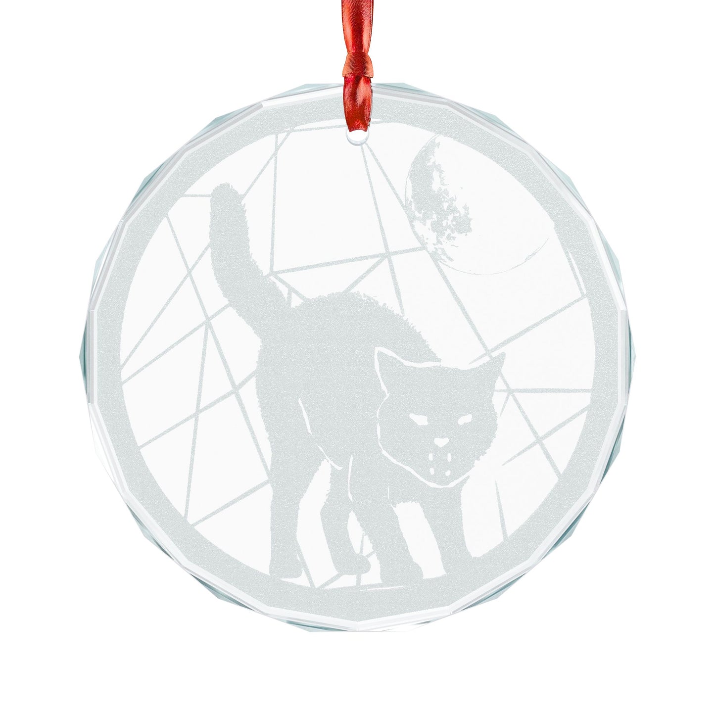 Engraved Glass Ornament | Scary Cat Hollows Decoration