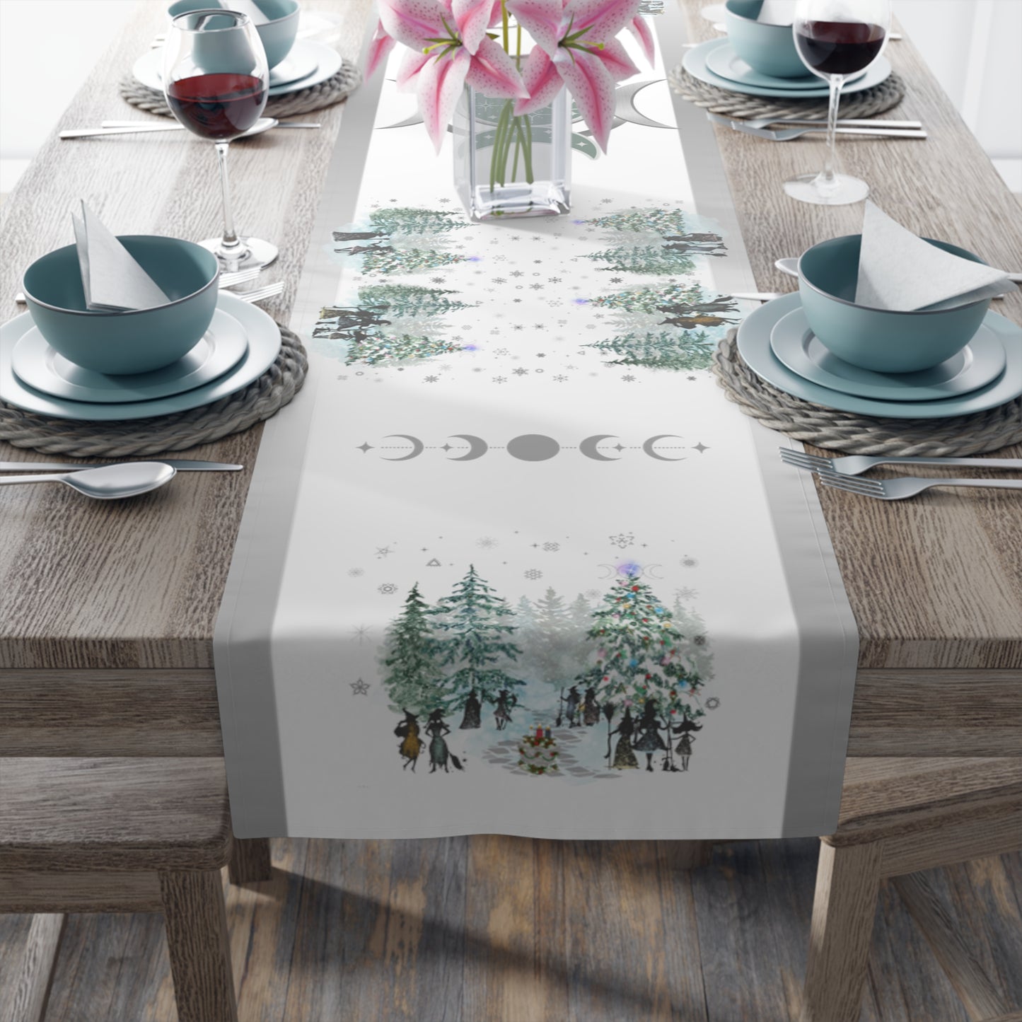 Solstice Night | Winter | Table Runner | (Poly)
