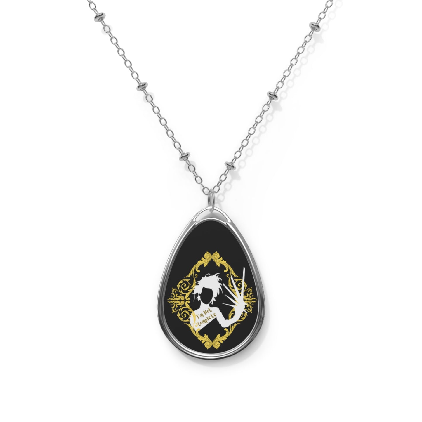 E. Scissorhands | Not Complete | Oval Necklace