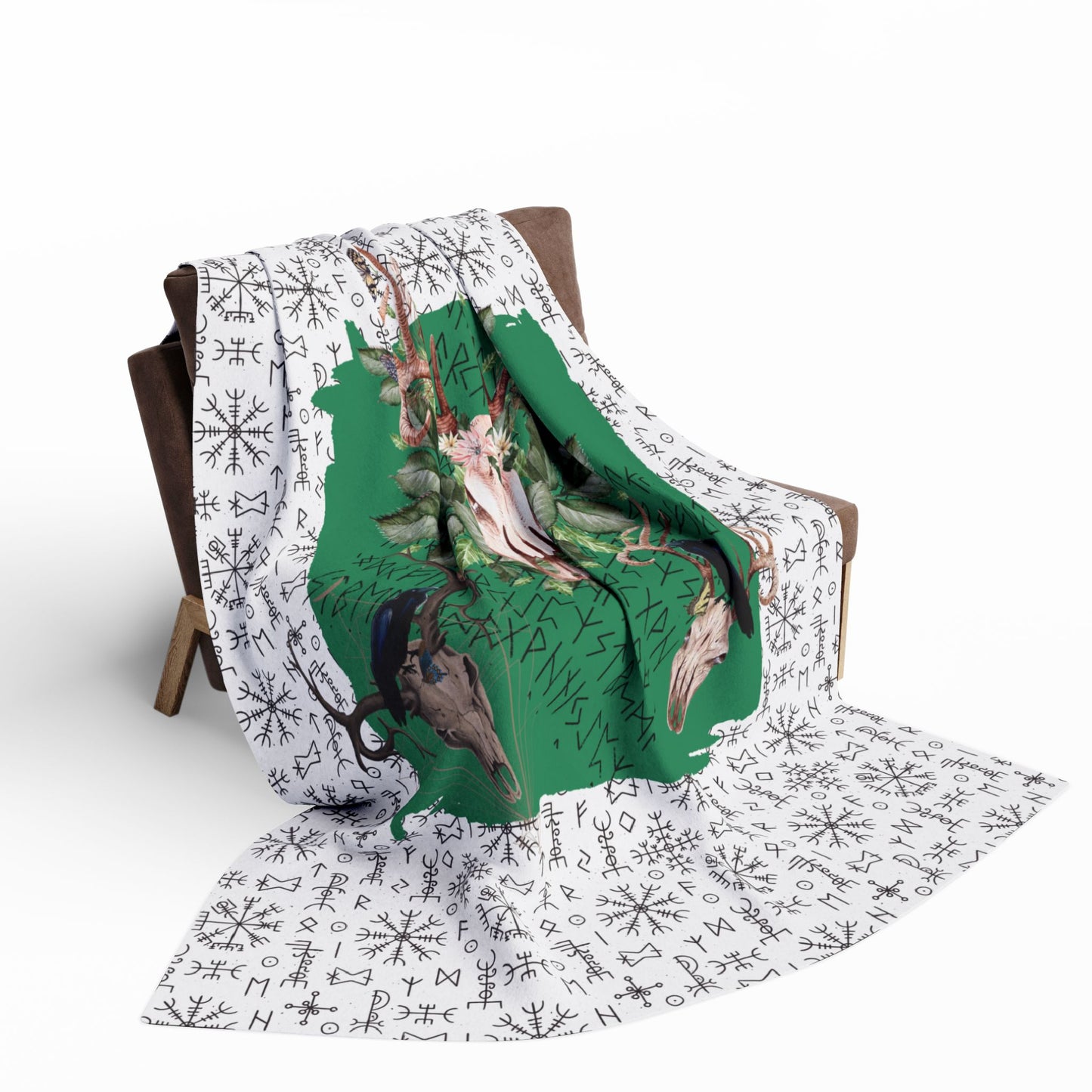 Viking Runes Blanket | Viking Runes and Skulls Design | Warm Nights by the Fire